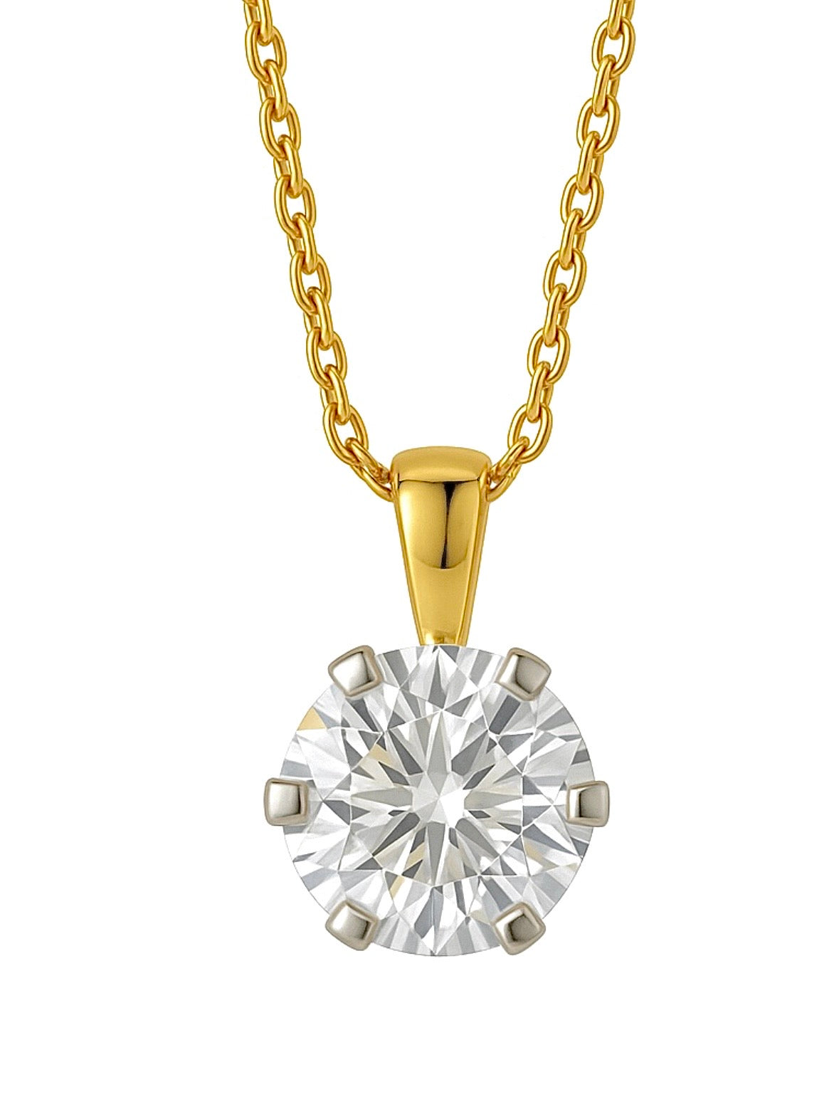 5 carat Round Lab Diamond Pendant