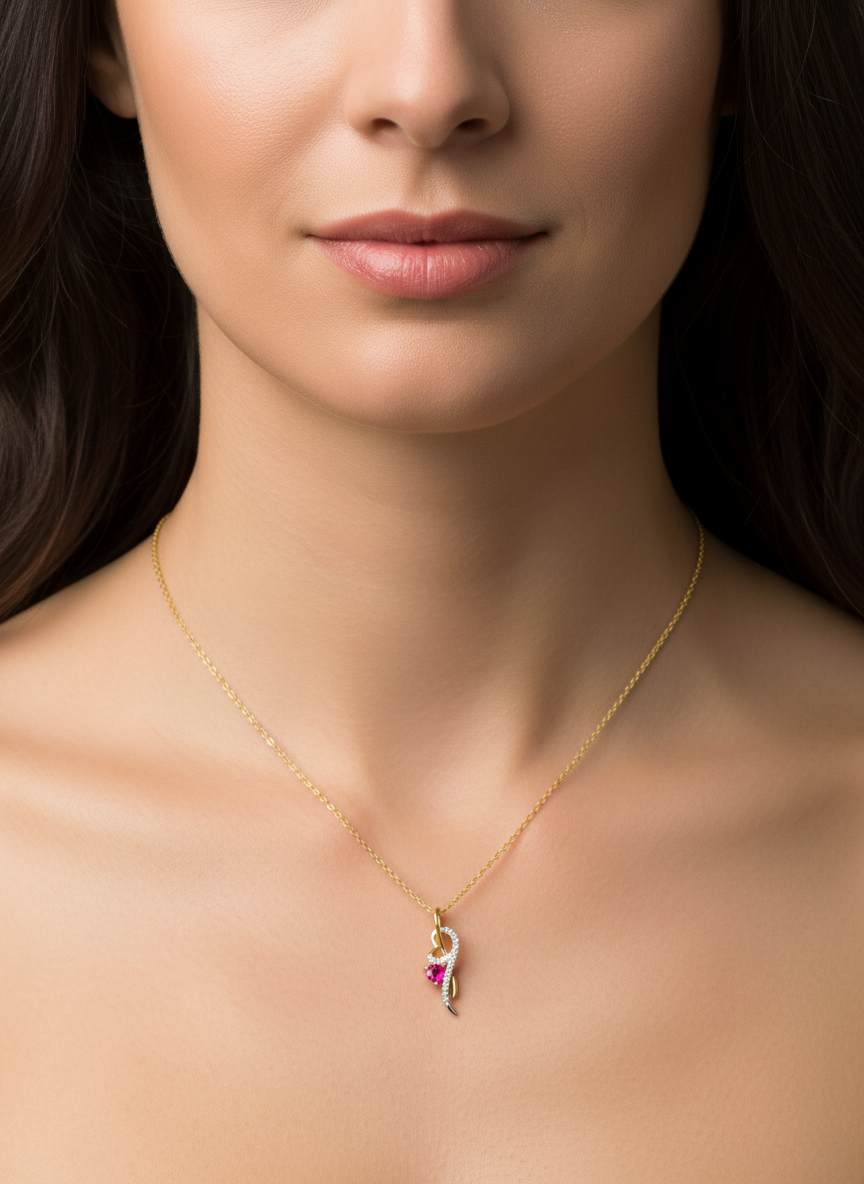 Lunar Bloom Lab Diamond Pendant