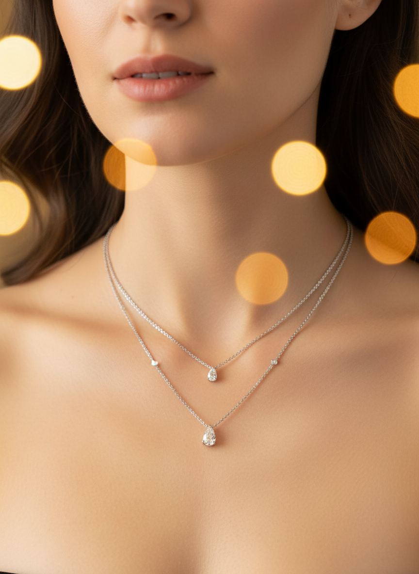 Amethyst Lab Diamond Pendant - Radiant Elegance