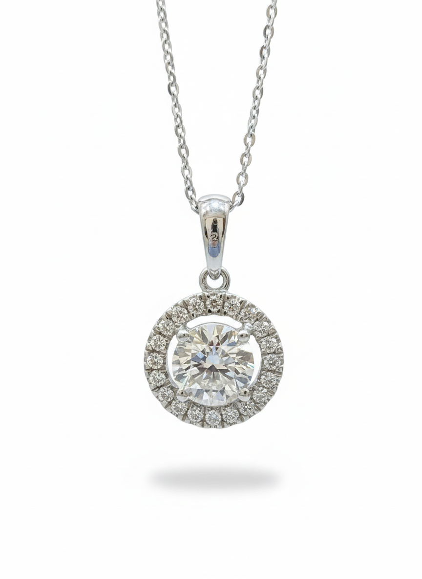 2ct Round Orvyn Shade Lab Diamond Pendant - Fiona Diamonds - Fiona Diamonds