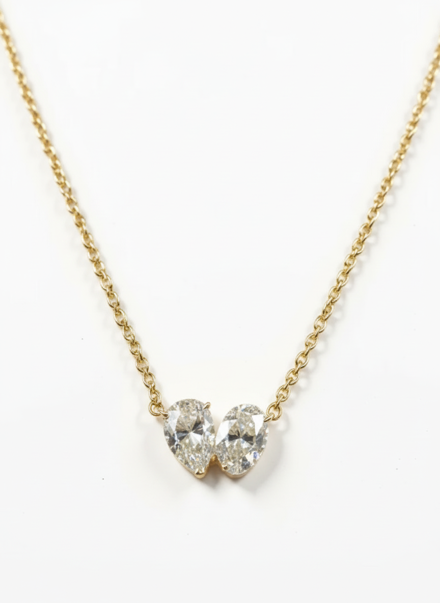 Zoey Leaf Lab Diamond Pendant