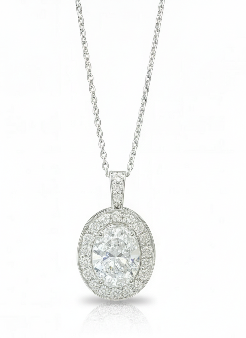3ct Oval Ysolde Flash Lab Diamond Pendant - Fiona Diamonds - Fiona Diamonds