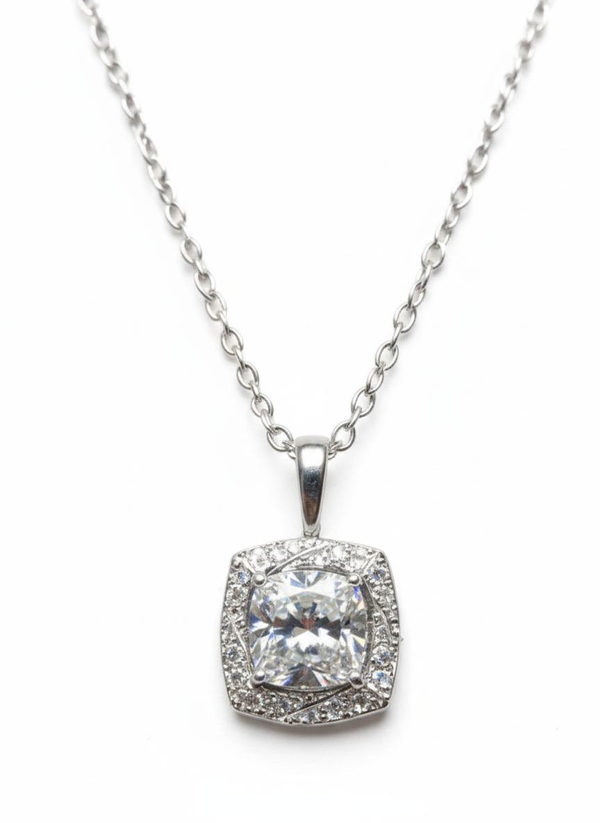 1.6ct Cushion Charm Bloom Lab Diamond Pendant