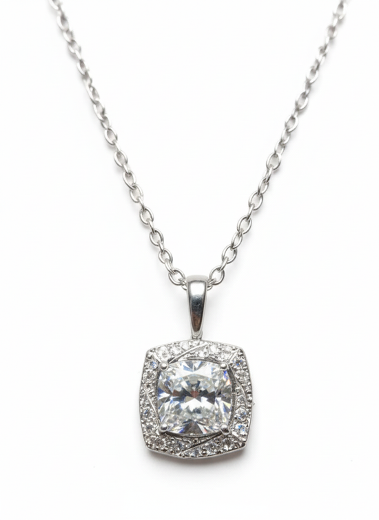 1.6ct Cushion Charm Bloom Lab Diamond Pendant