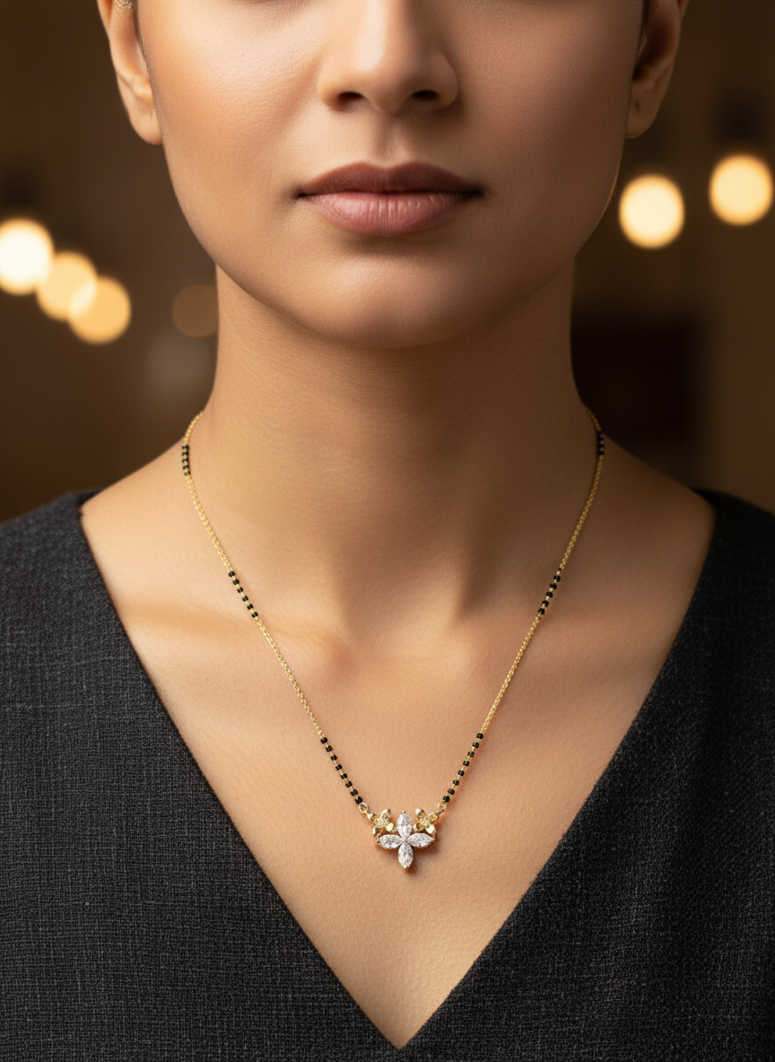 Shimmer Crest Lab Diamond Mangalsutra