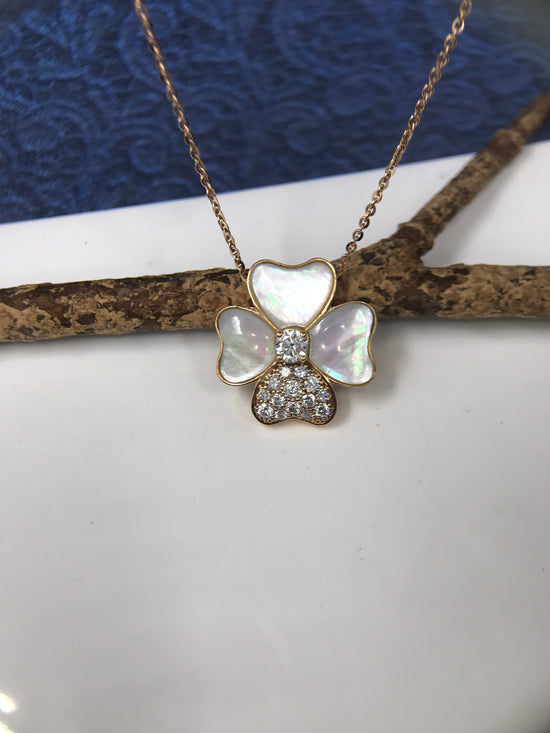 Diamond Three Leaf Clover Necklace – Estella Collection