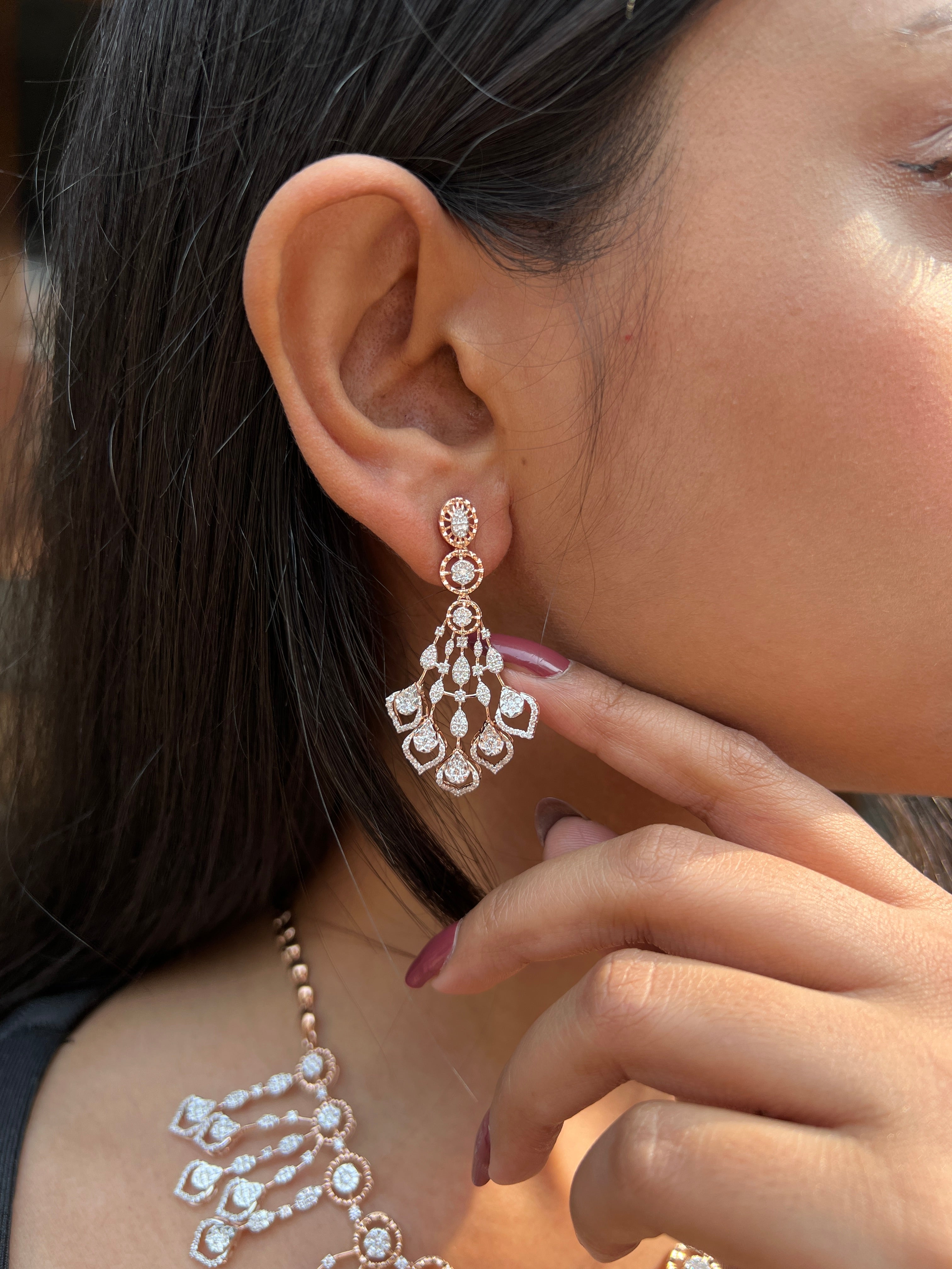 Lyria Lab Grown Diamond Necklace Set – Radiant & Unique - Fiona Diamonds - Fiona Diamonds