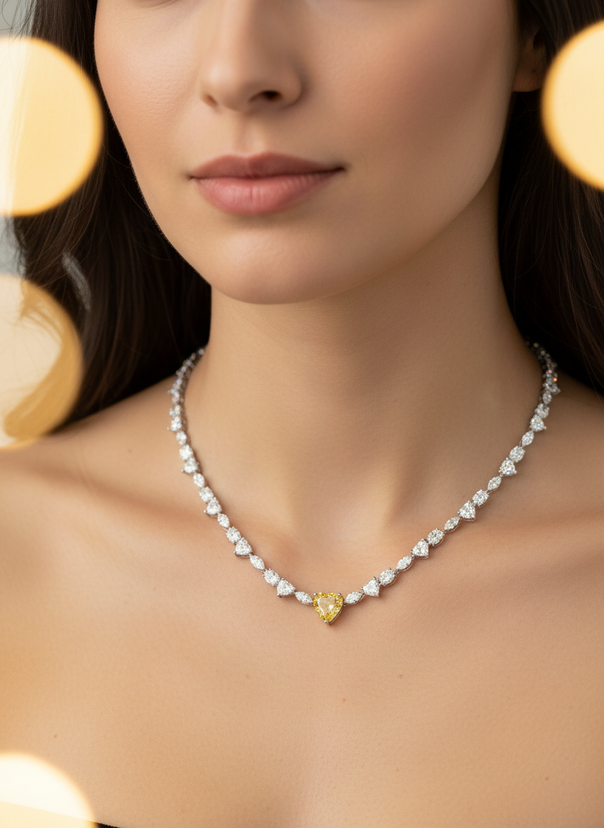 Lingfei Lab Diamond Necklace – Glowing Essence