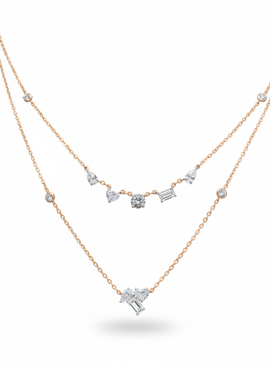 2.16ct Dual Line Lab Diamond Necklace