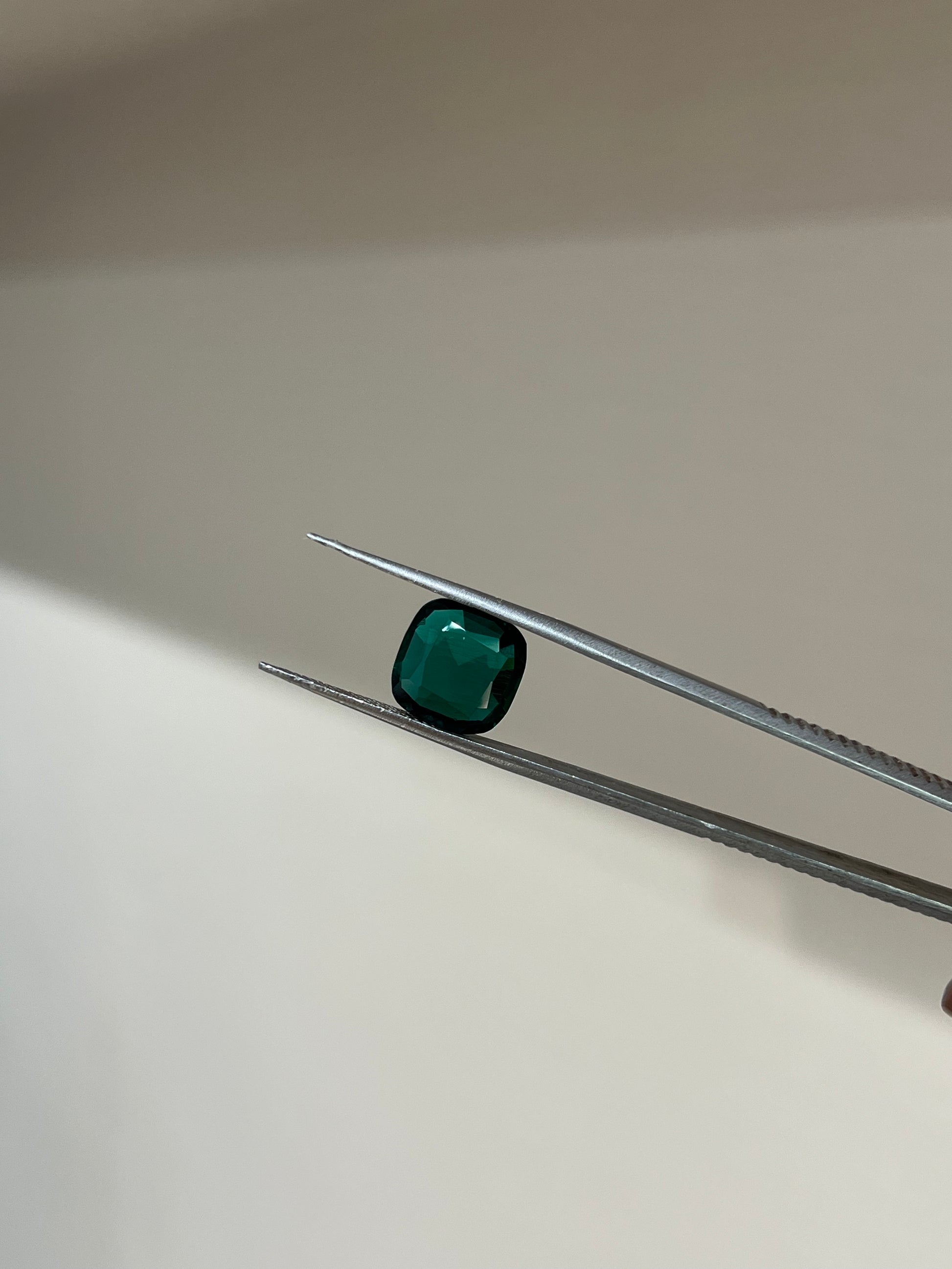 Lab Grown Zambian Emerald Cusion Shape 4.53ct | Exquisite Gemstones - Fiona Diamonds - Fiona Diamonds