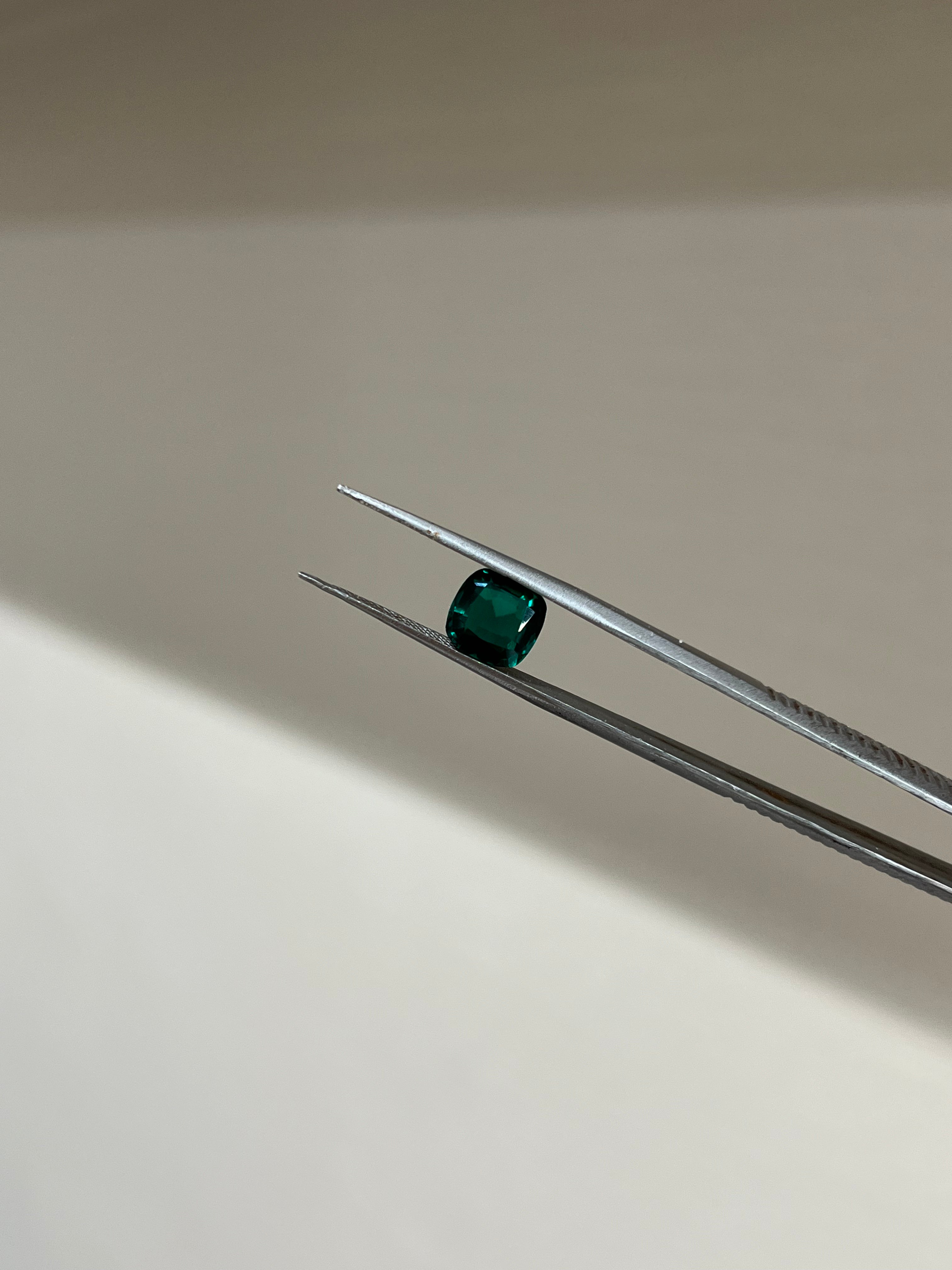 Lab Grown Zambian Emerald Cusion Shape 2.22ct | Exquisite Gemstones - Fiona Diamonds - Fiona Diamonds