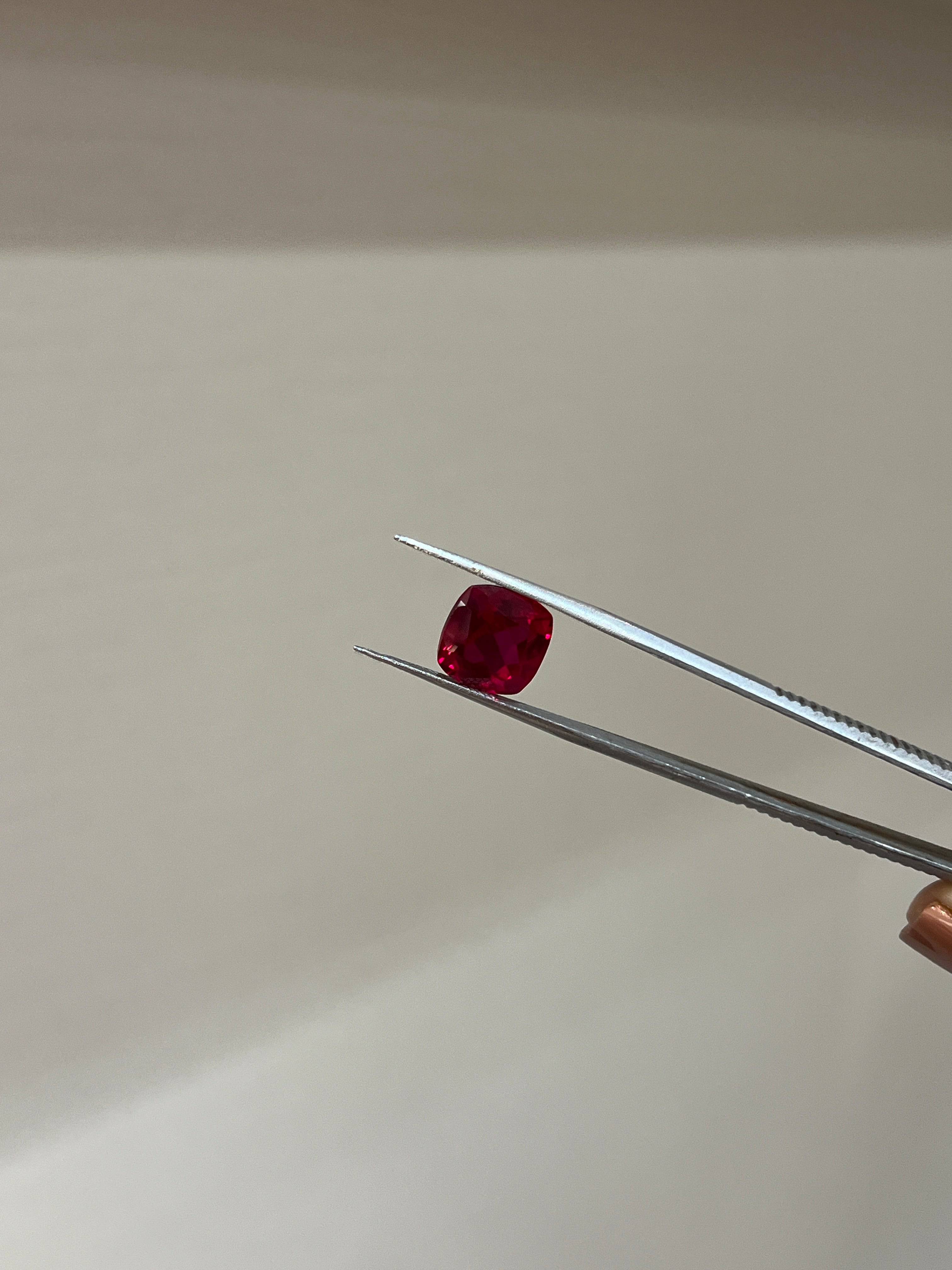 Lab Grown ruby cushion Shape 6.08ct | Exquisite Gemstones - Fiona Diamonds - Fiona Diamonds