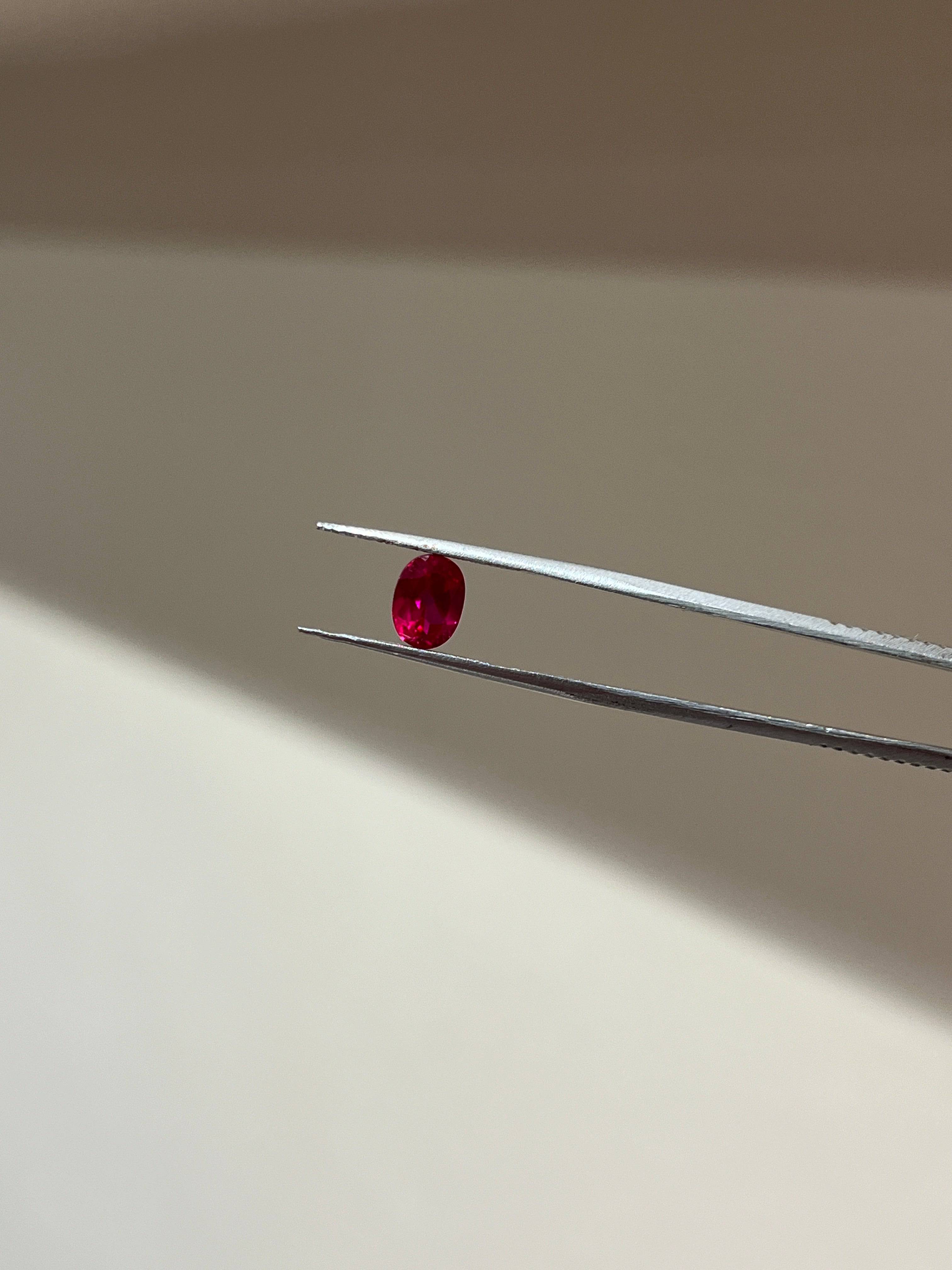 Lab Grown ruby oval Shape 1.51ct | Exquisite Gemstones - Fiona Diamonds - Fiona Diamonds