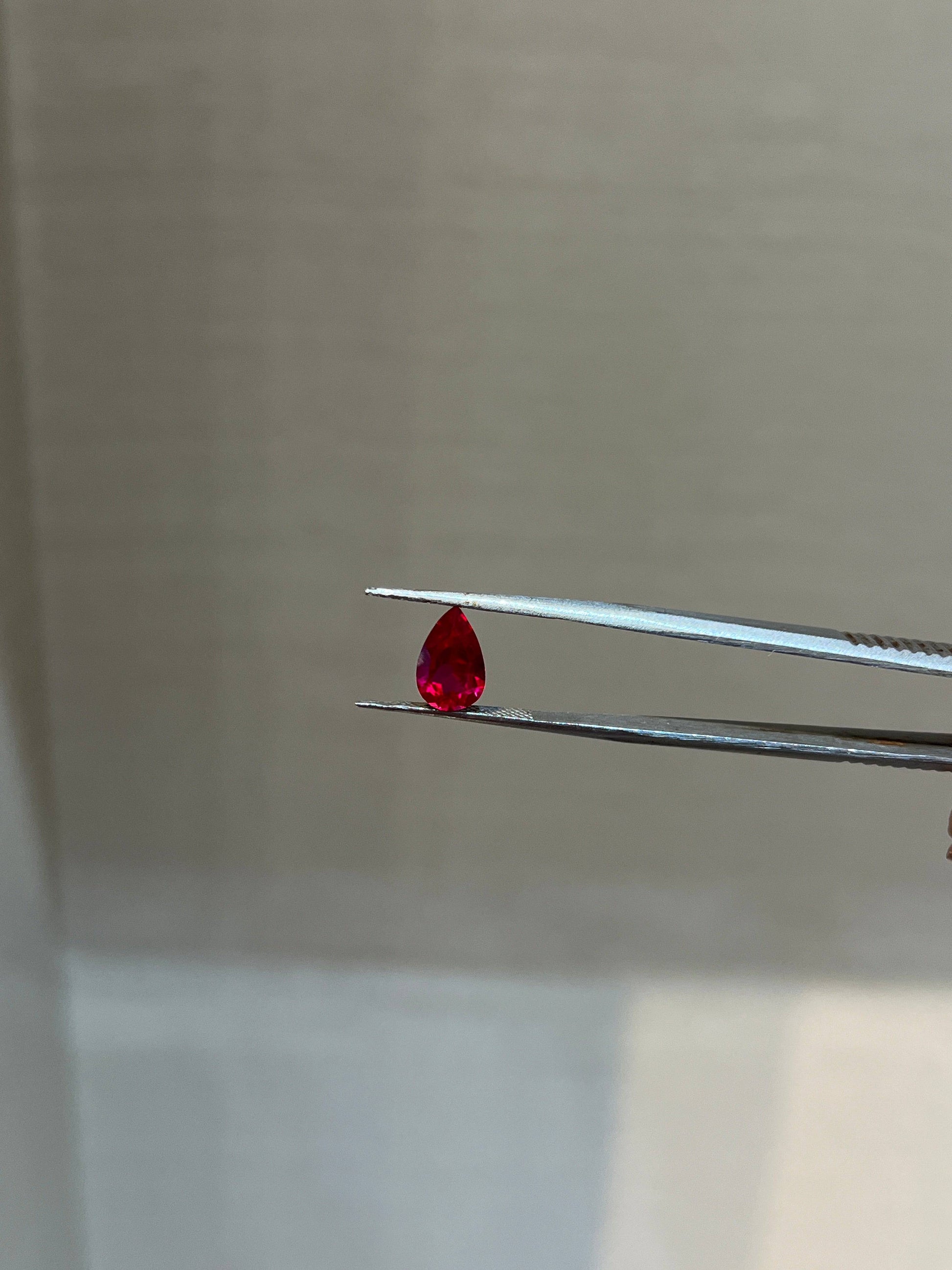 Color Lab Grown ruby pear Shape 1.88ct | Exquisite Gemstones - Fiona Diamonds - Fiona Diamonds