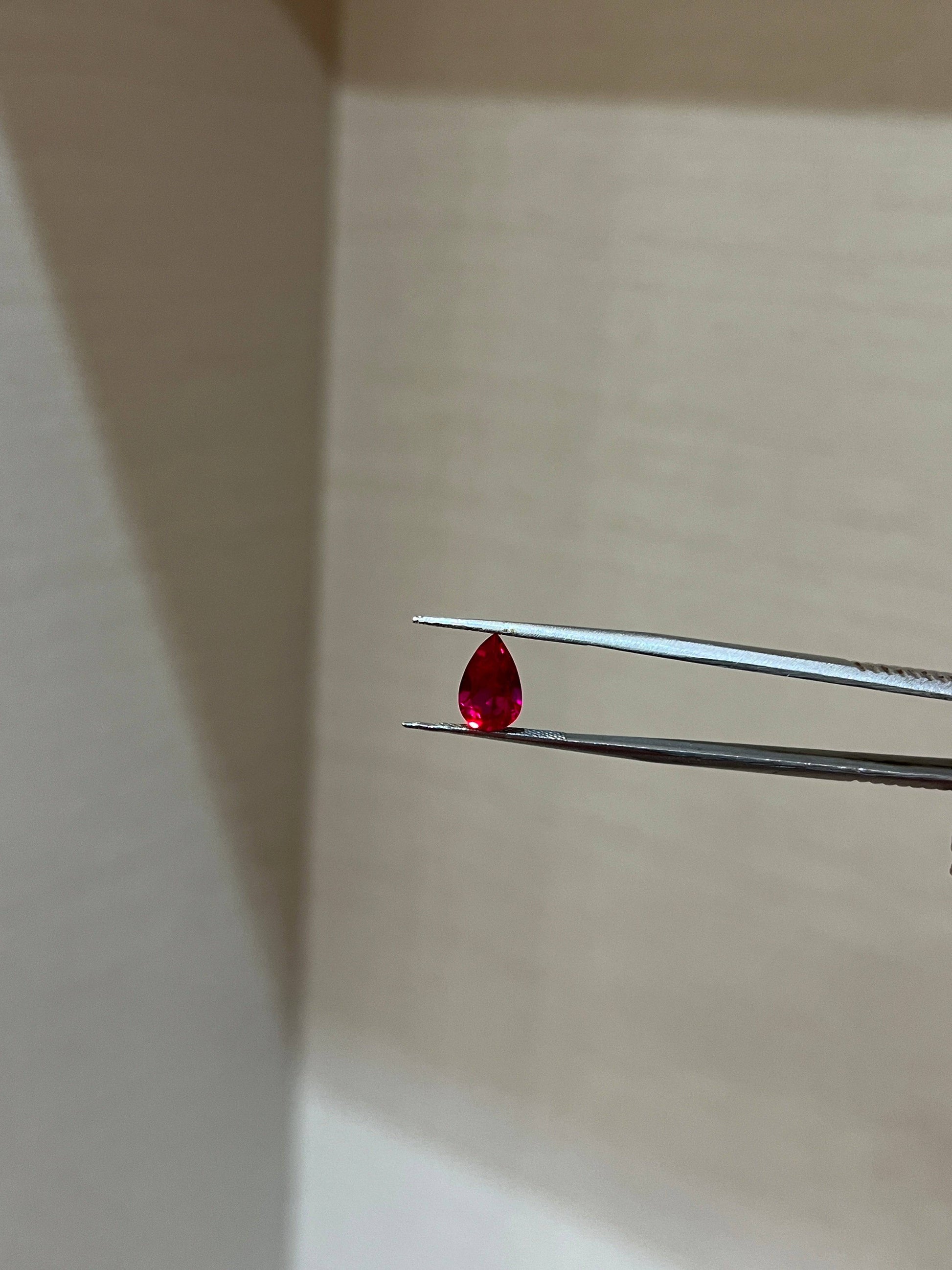 Color Lab Grown ruby pear Shape 1.88ct | Exquisite Gemstones - Fiona Diamonds - Fiona Diamonds