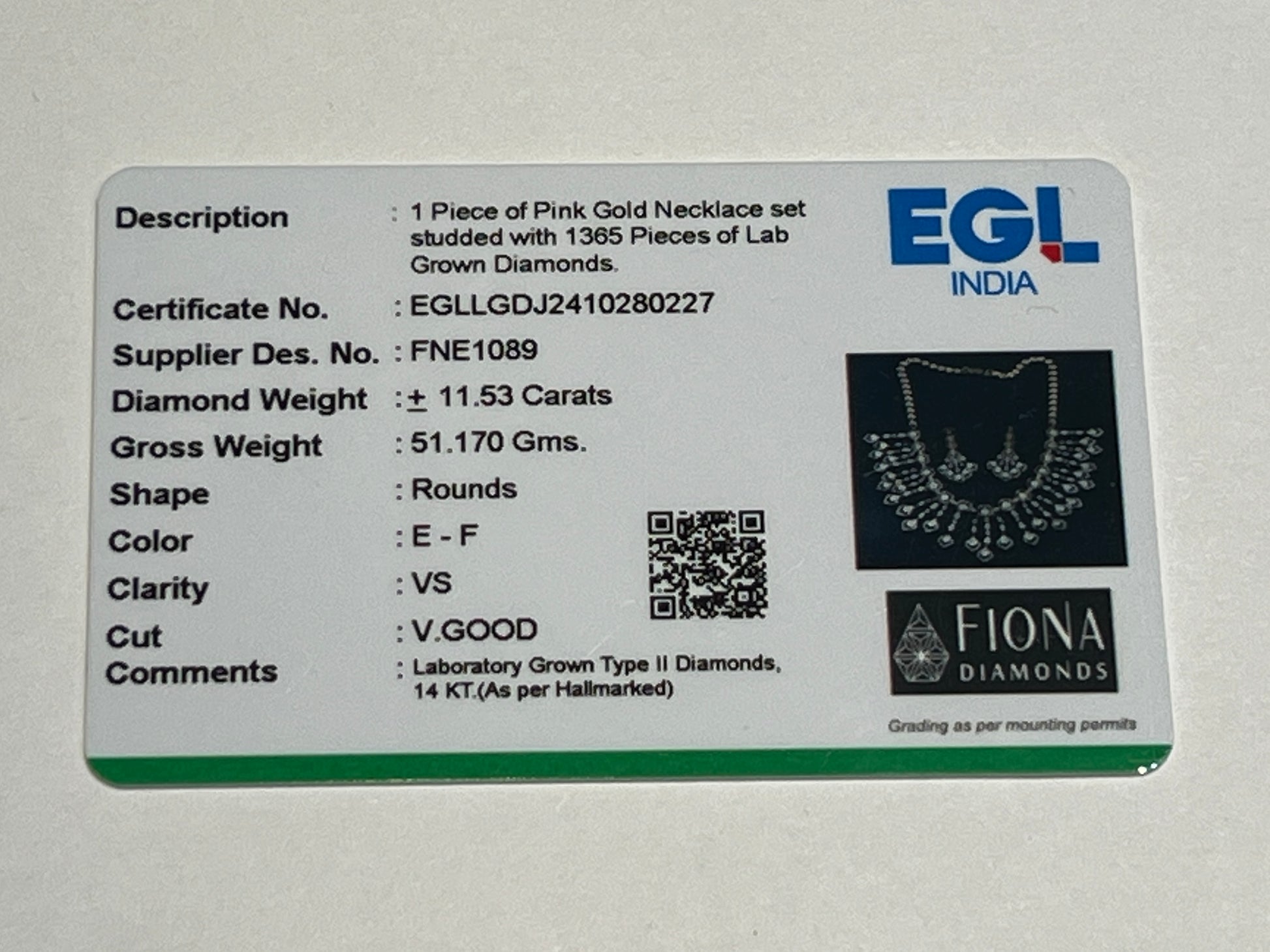 Lyria Lab Grown Diamond Necklace Set – Radiant & Unique - Fiona Diamonds - Fiona Diamonds