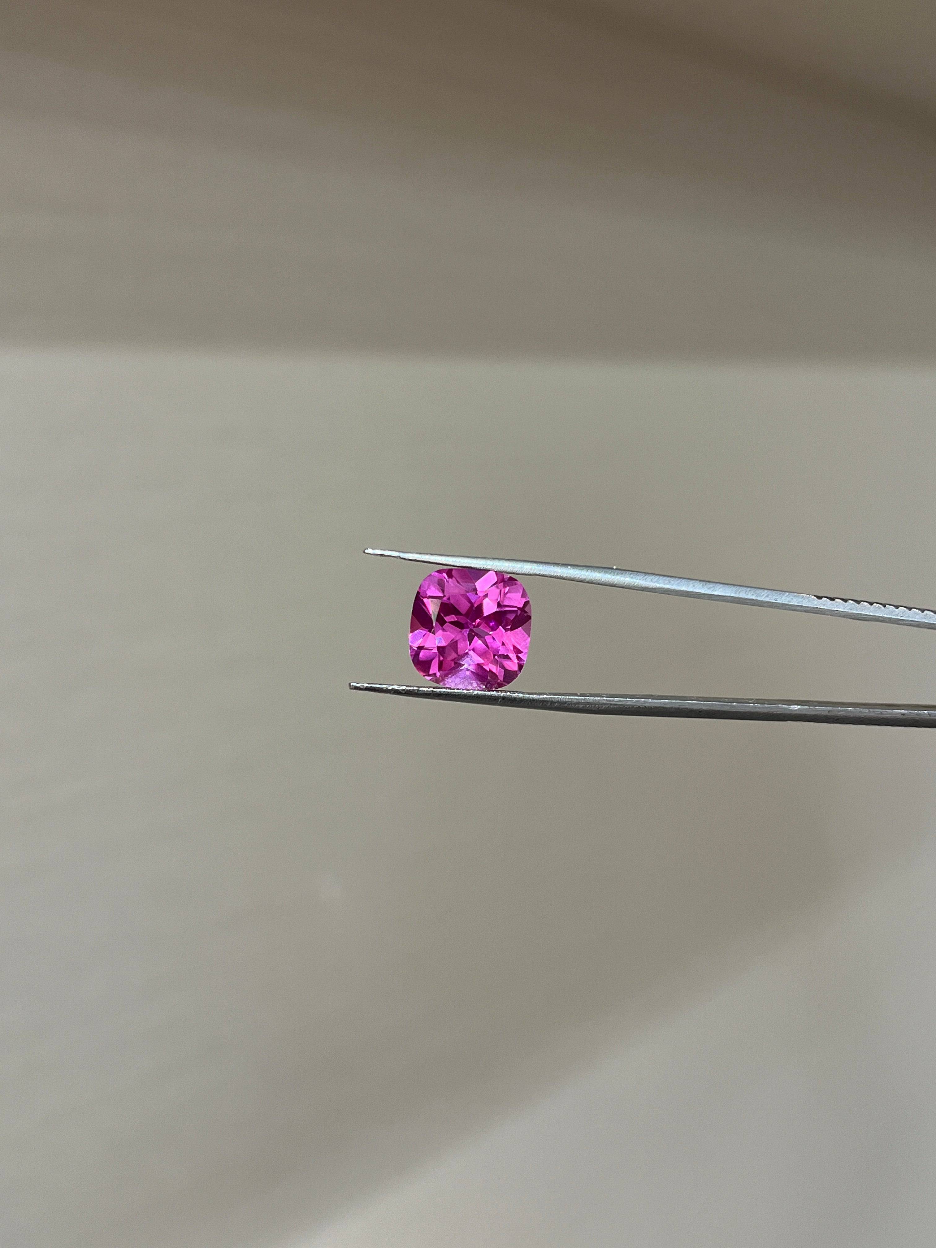 Lab Grown Pink sapphire Cusion Shape 5.68ct | Exquisite Gemstones - Fiona Diamonds - Fiona Diamonds
