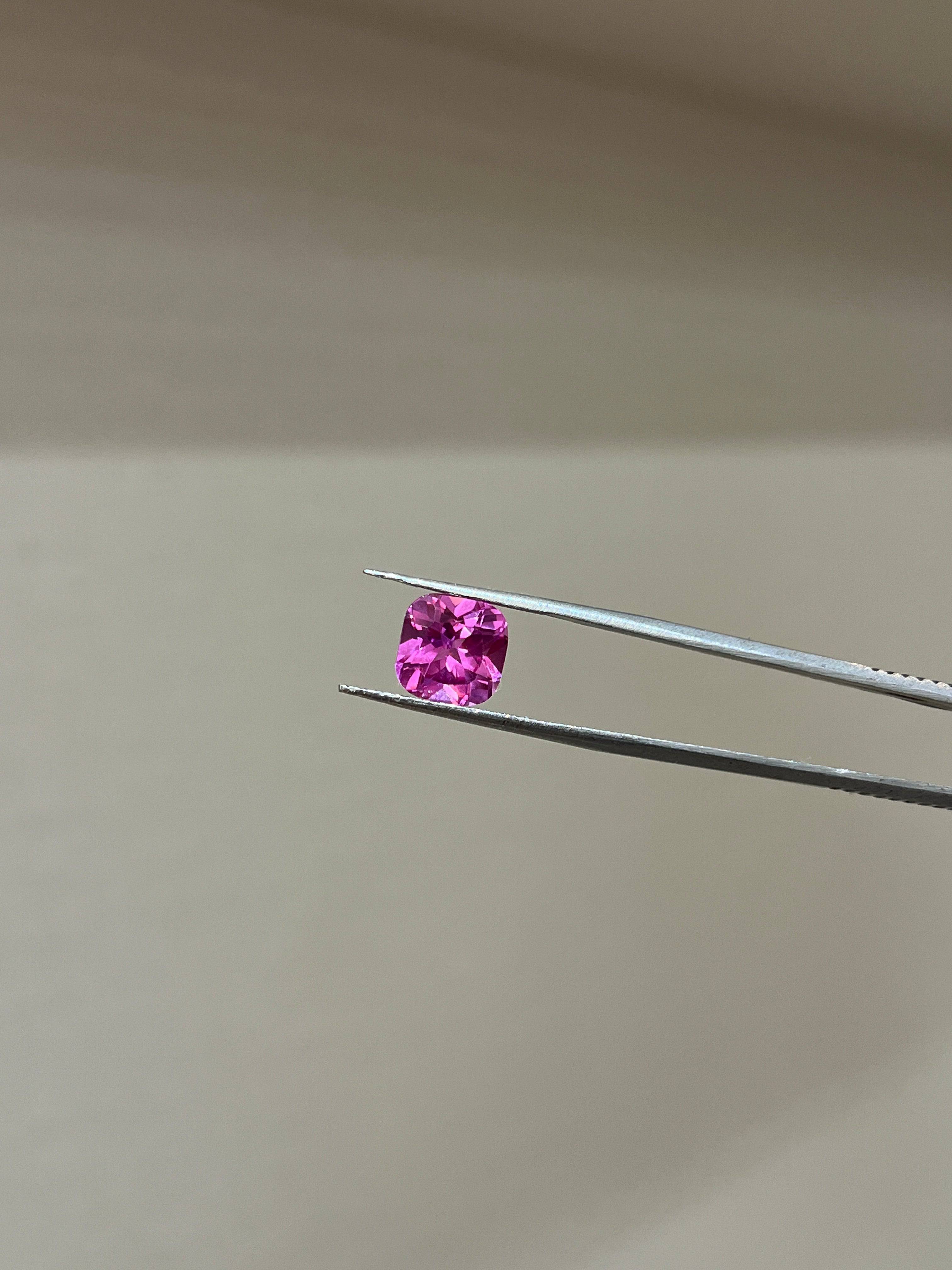 Lab Grown Pink sapphire Cusion Shape 4.19ct | Exquisite Gemstones - Fiona Diamonds - Fiona Diamonds
