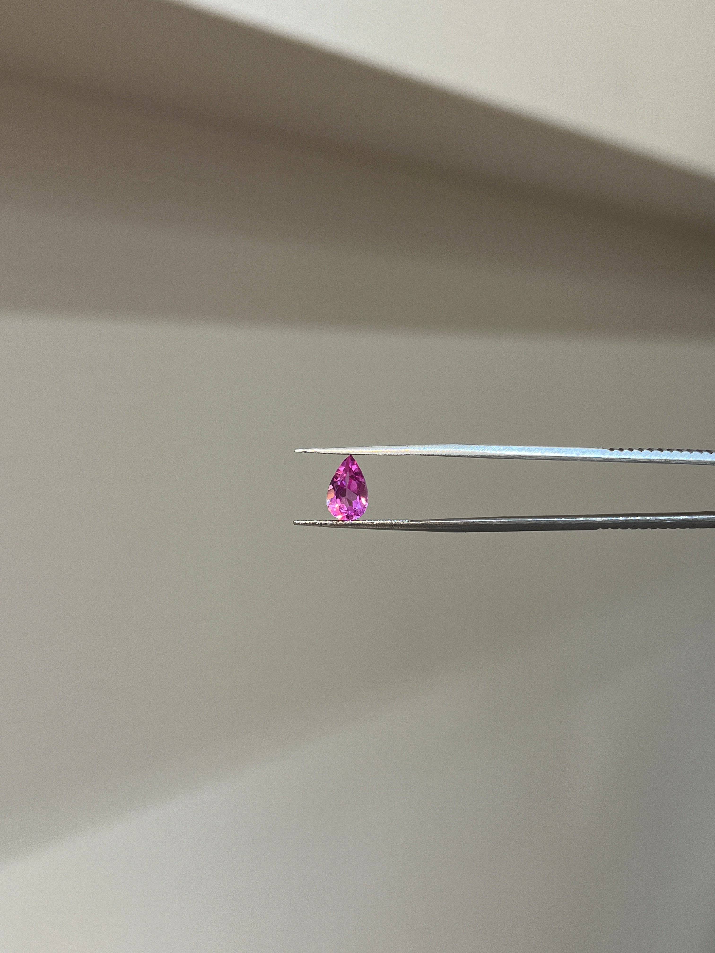 Lab Grown Pink sapphire Pear Shape 1.82ct | Exquisite Gemstones - Fiona Diamonds - Fiona Diamonds