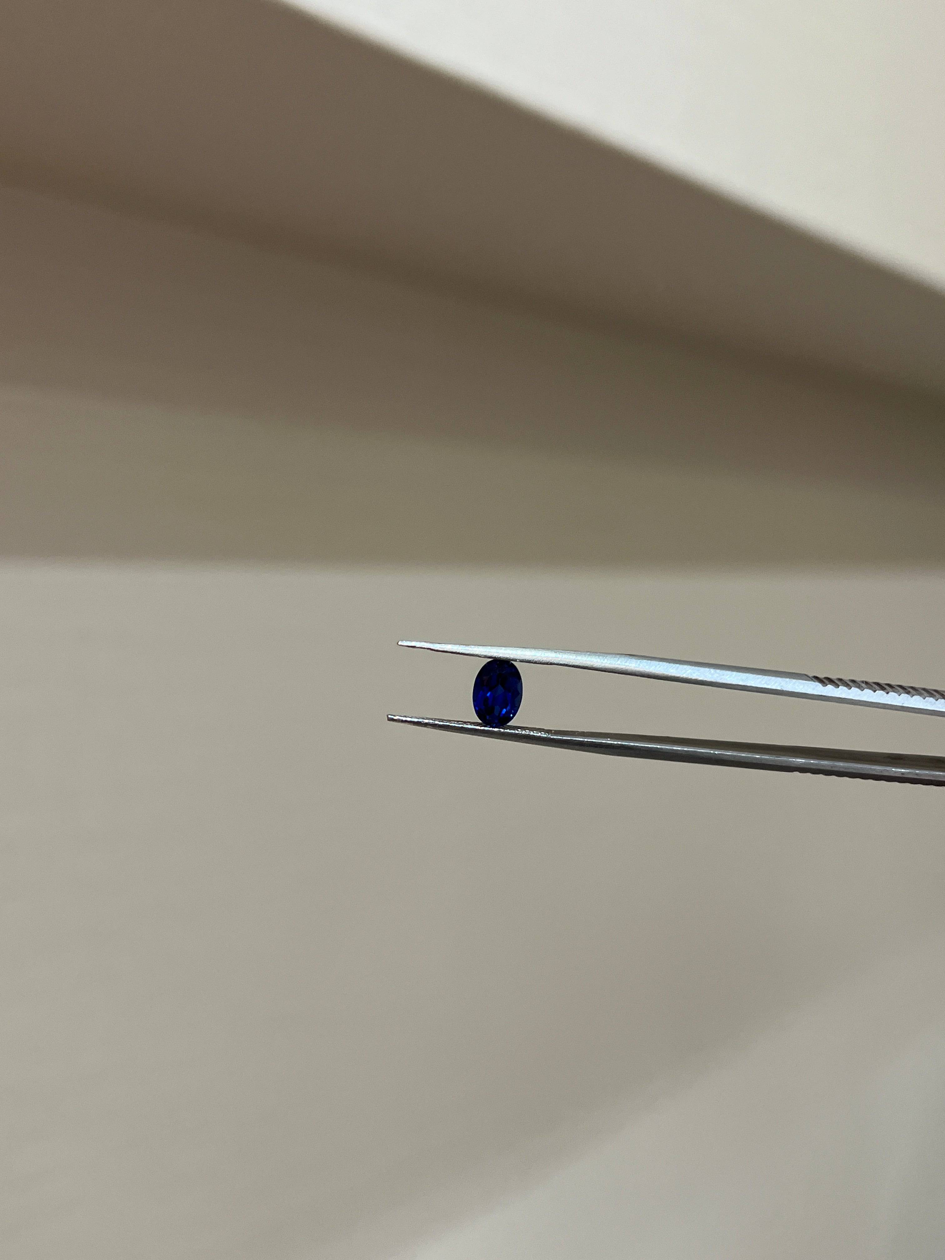 Lab Grown deep blue sapphire oval Shape 1.31ct | Exquisite Gemstones - Fiona Diamonds - Fiona Diamonds