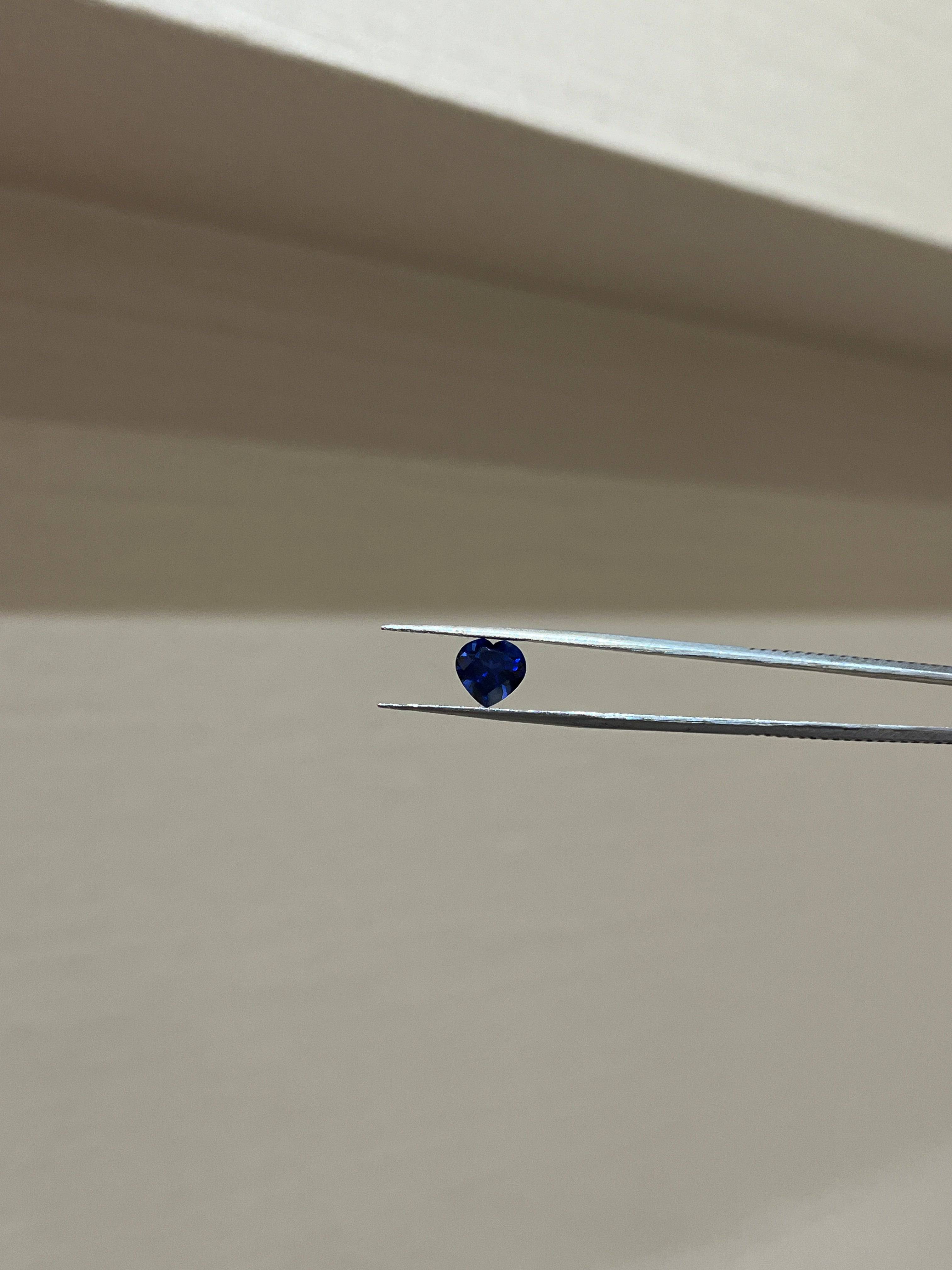 Color Lab Grown deep blue sapphire heart Shape 2.62ct | Exquisite Gemstones - Fiona Diamonds - Fiona Diamonds