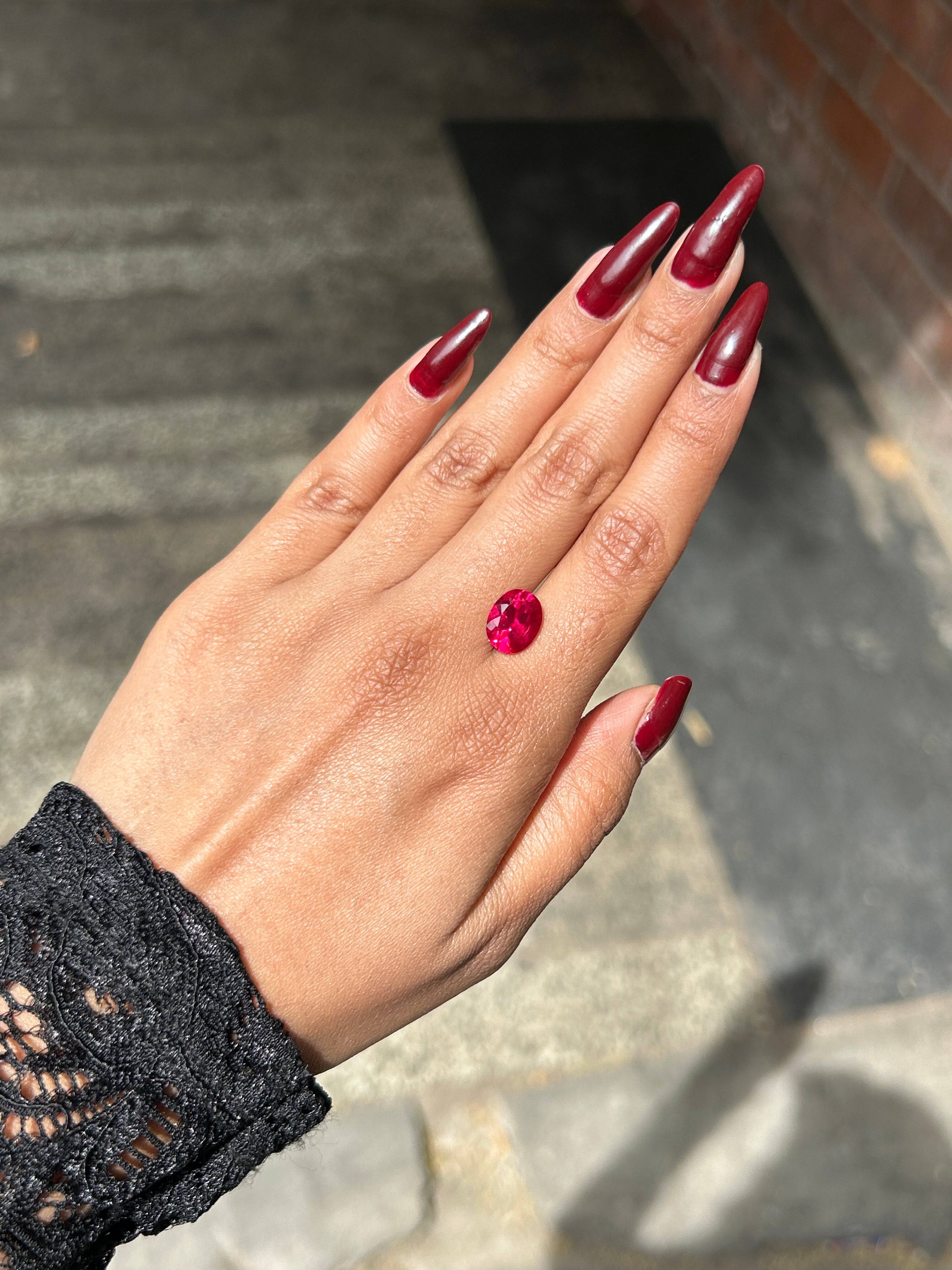 Lab Grown ruby oval Shape 3.55ct | Exquisite Gemstones - Fiona Diamonds - Fiona Diamonds