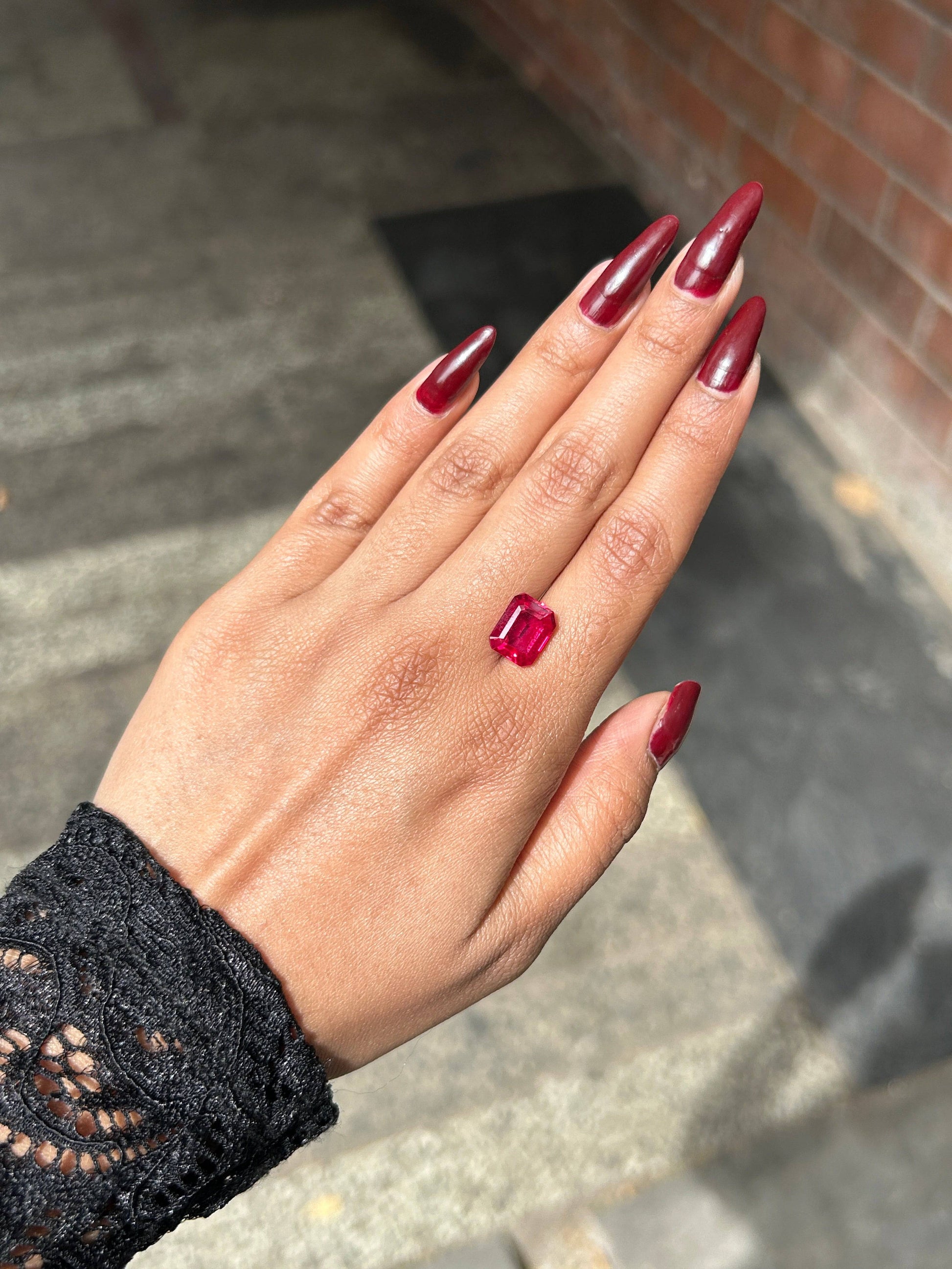 Lab Grown ruby emerald Shape 5.07ct | Exquisite Gemstones - Fiona Diamonds - Fiona Diamonds