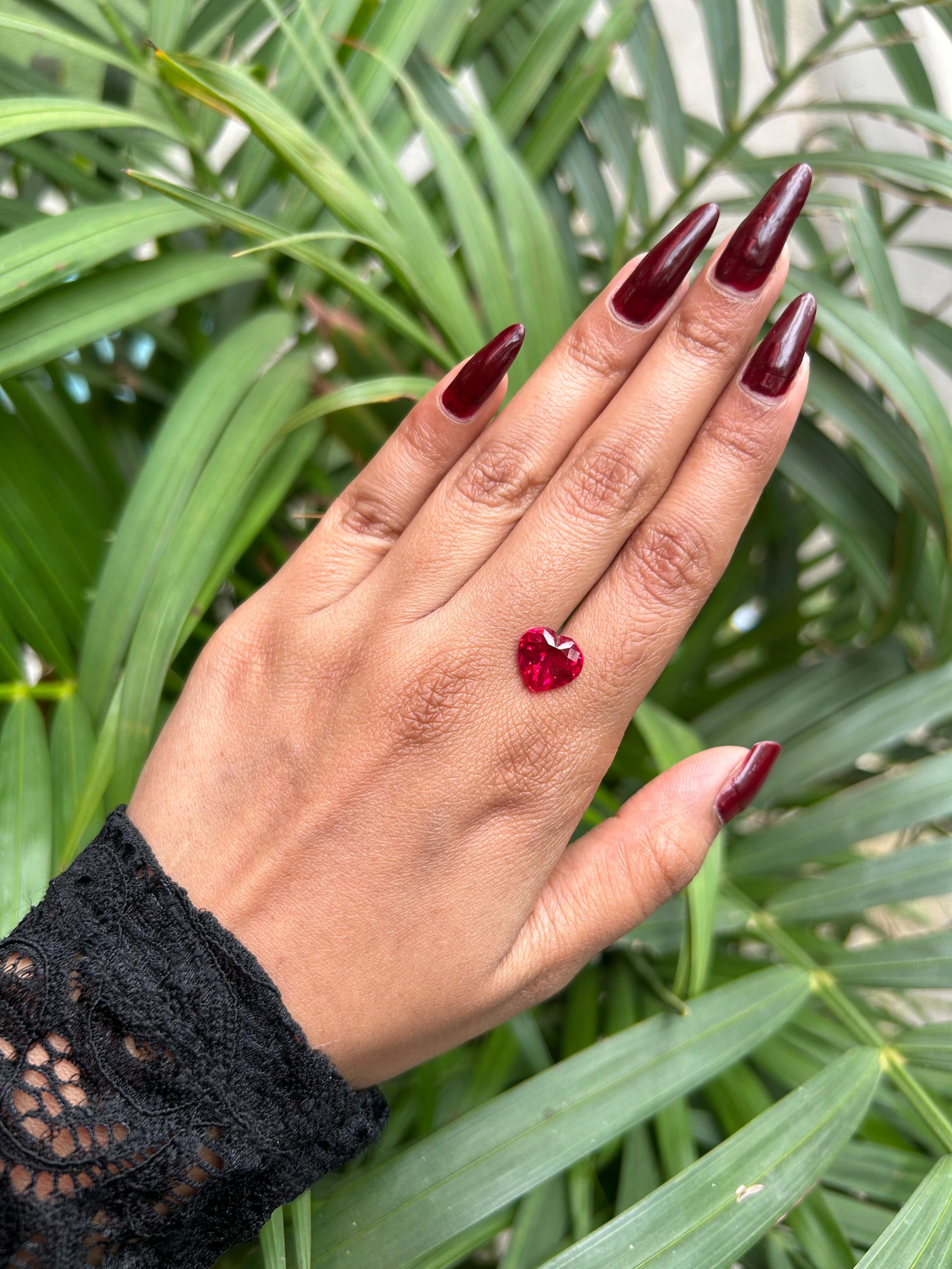 Lab Grown ruby heart Shape 4.83ct | Exquisite Gemstones - Fiona Diamonds - Fiona Diamonds