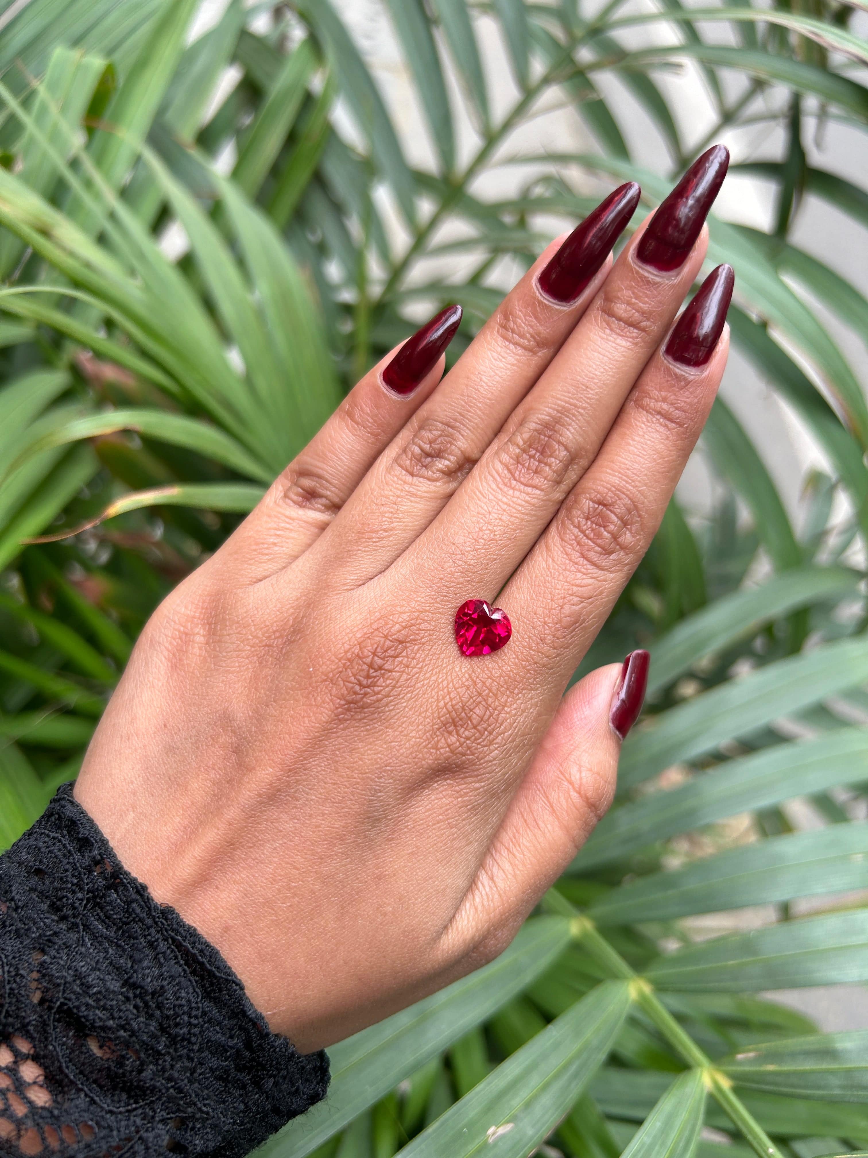 Lab Grown ruby heart Shape 2.41ct | Exquisite Gemstones - Fiona Diamonds - Fiona Diamonds