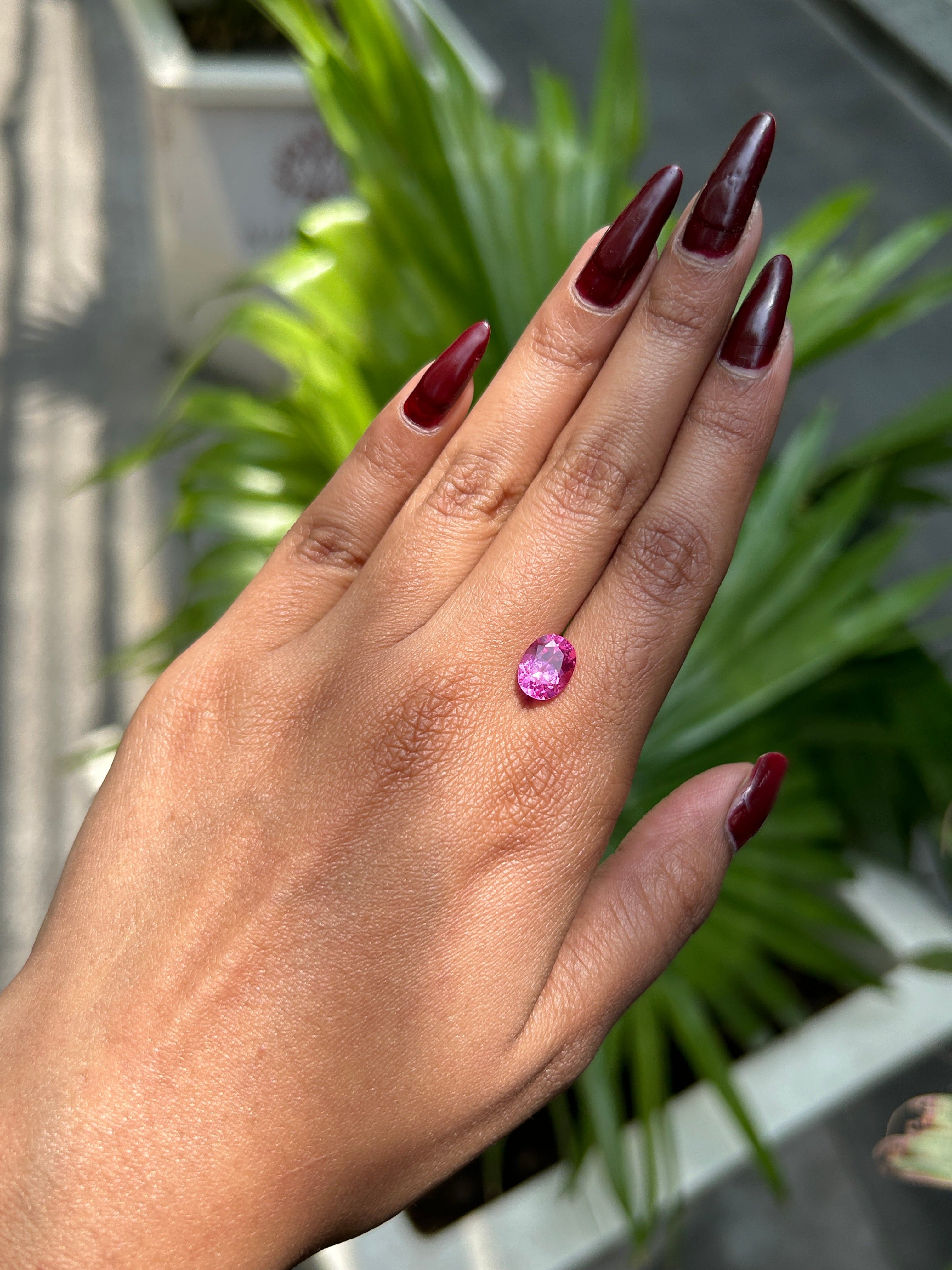Lab Grown Pink sapphire Oval Shape 2.74ct | Exquisite Gemstones - Fiona Diamonds - Fiona Diamonds