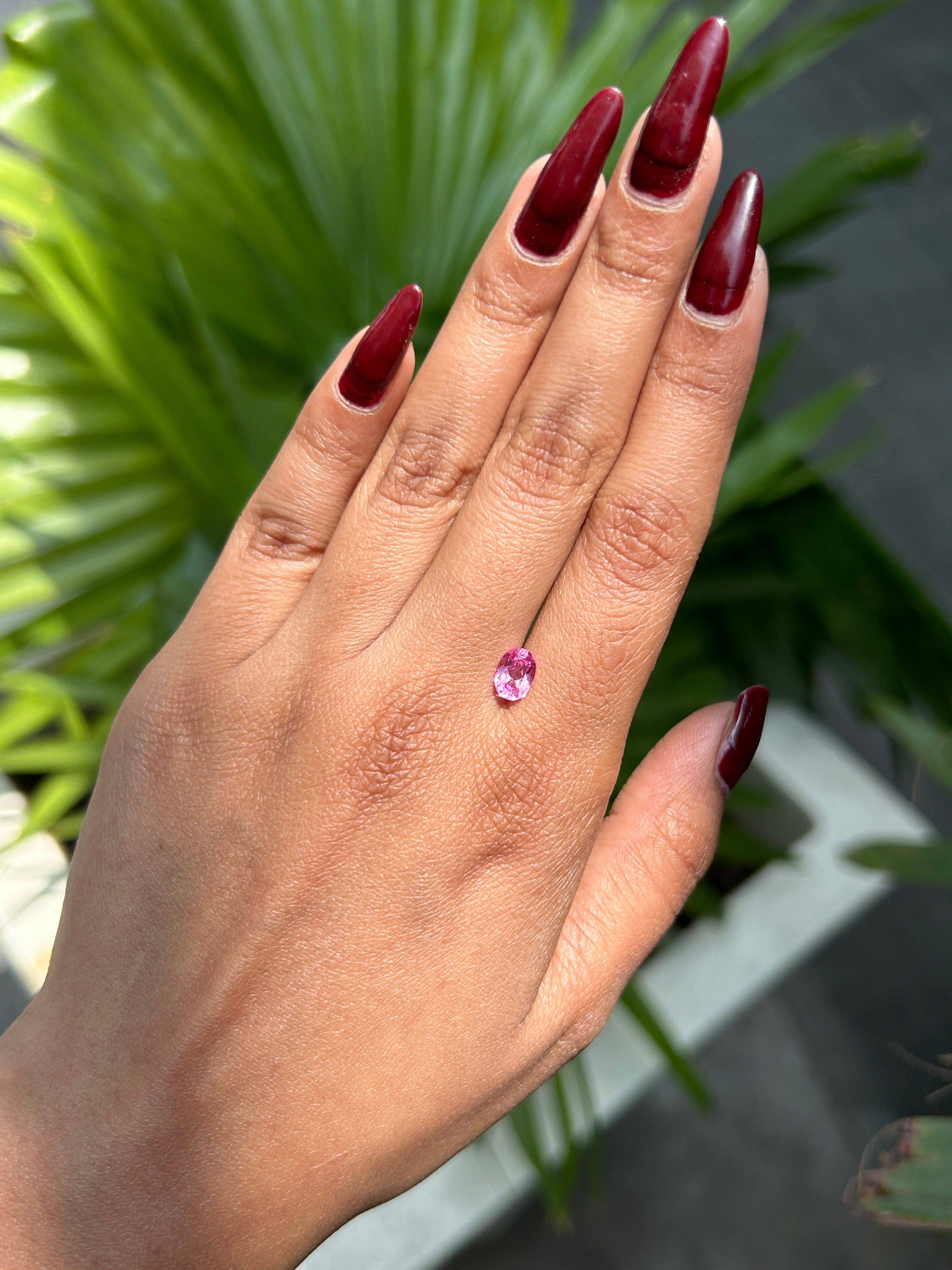 Lab Grown Pink sapphire Oval Shape 1ct | Exquisite Gemstones - Fiona Diamonds - Fiona Diamonds