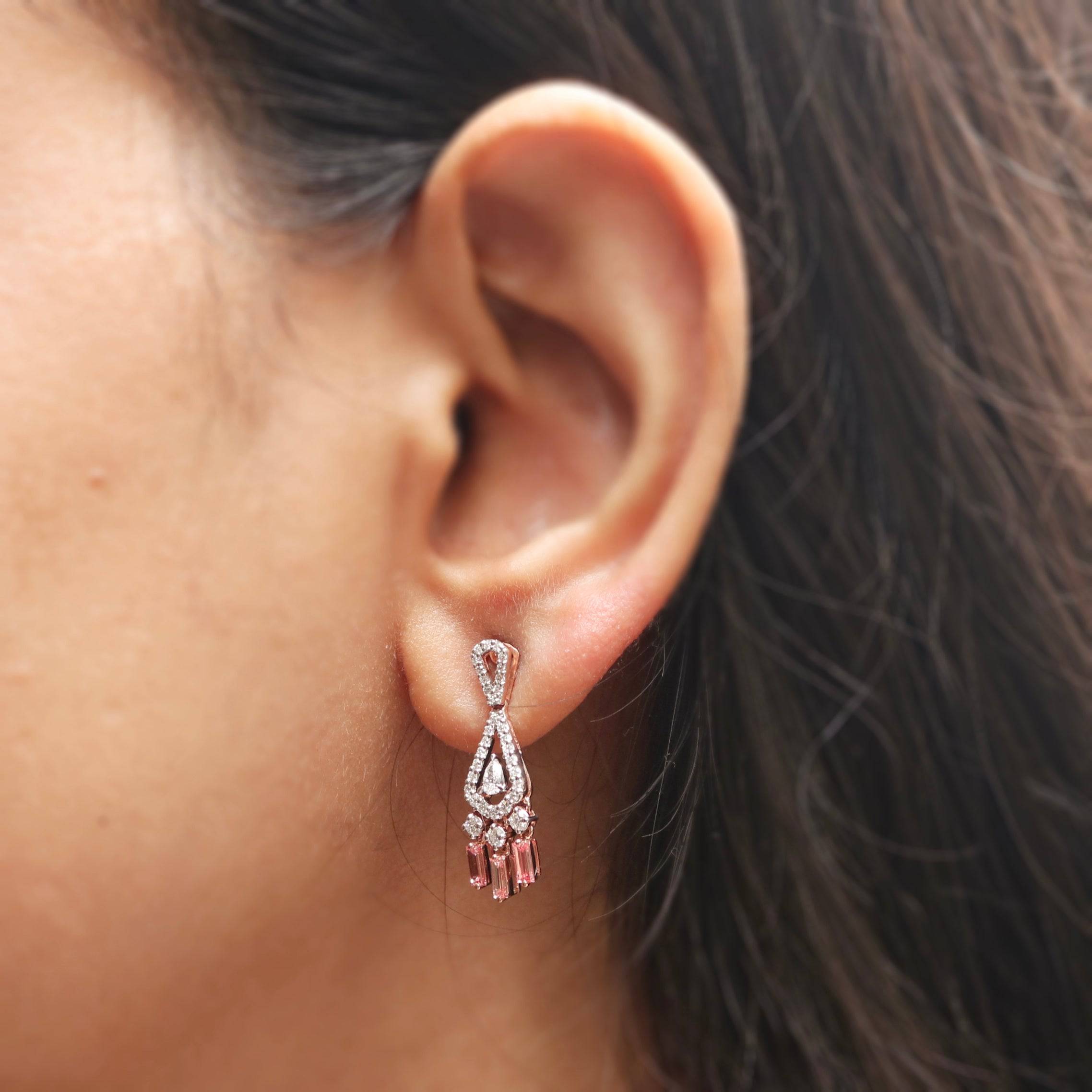 Thundroma Lab Diamond Pendant Earrings Set - Fiona Diamonds - Fiona Diamonds