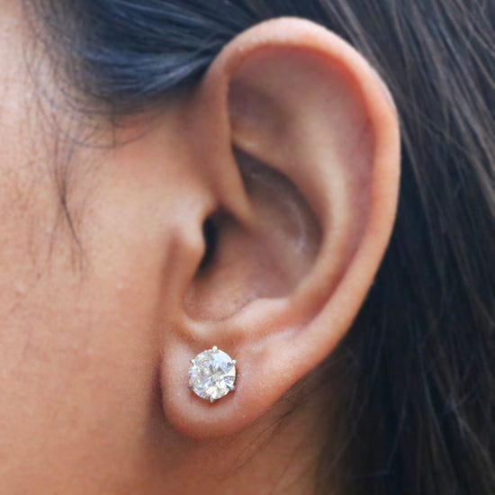 Aurafire 1ct Round Lab Diamond Earring - Fiona Diamonds - Fiona Diamonds