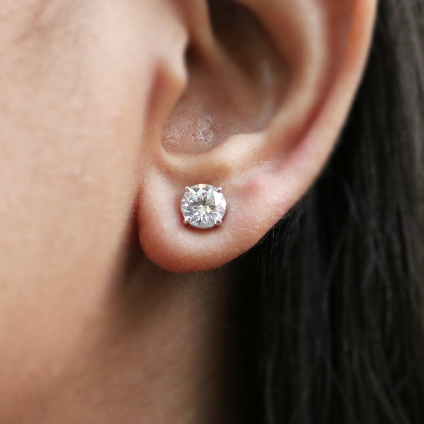 Vortexus 1ct Round Lab Diamond Earring - Fiona Diamonds - Fiona Diamonds