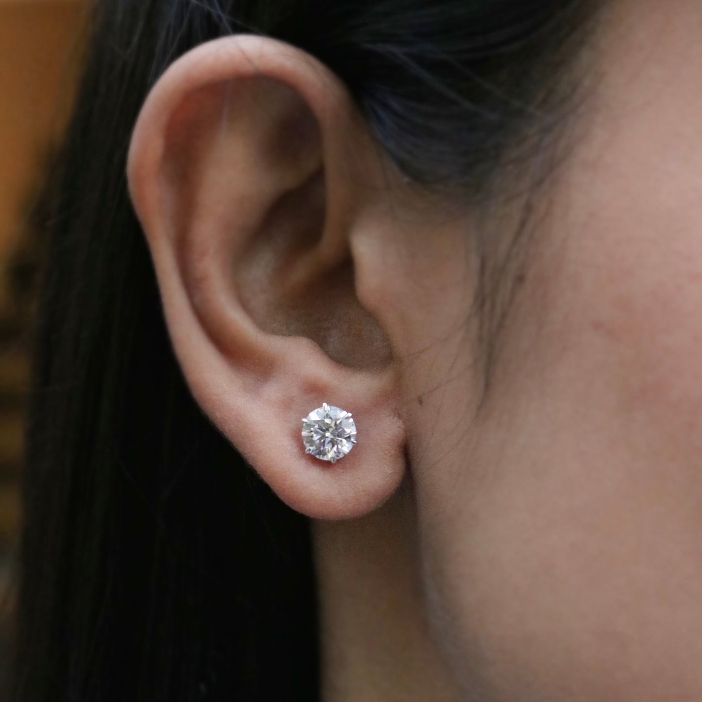 Aquafex 1ct Round  Lab Diamond Earring