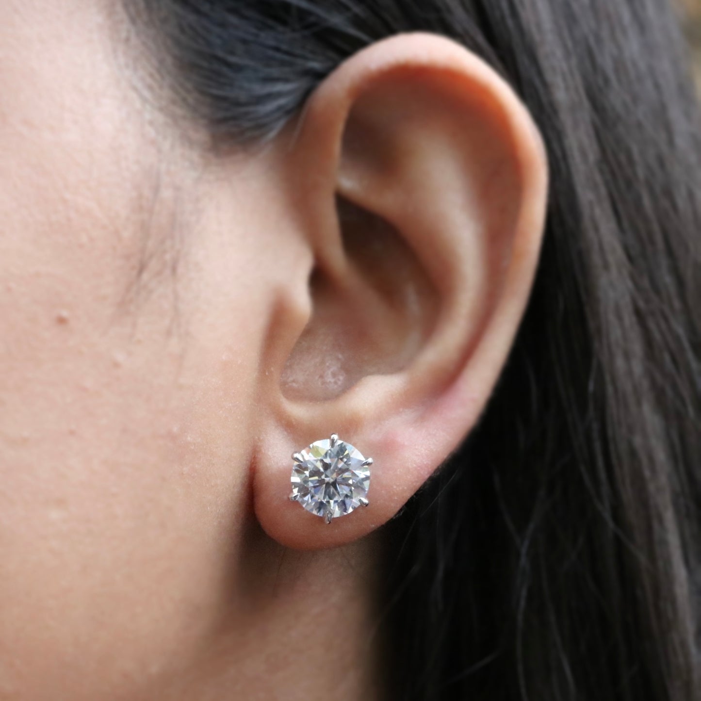 Ethorise 3ct Round Lab Diamond Earring - Fiona Diamonds - Fiona Diamonds