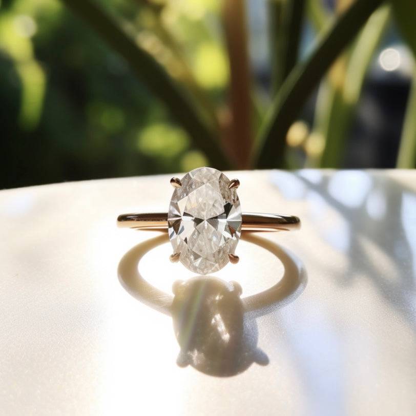 Spirit 5ct Elongated Oval Lab Diamond Ring - Fiona Diamonds - Fiona Diamonds