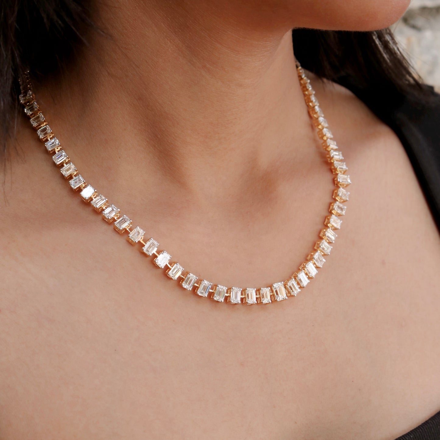 Camila 0.40 Pointer Emerald  Lab Diamond Necklace