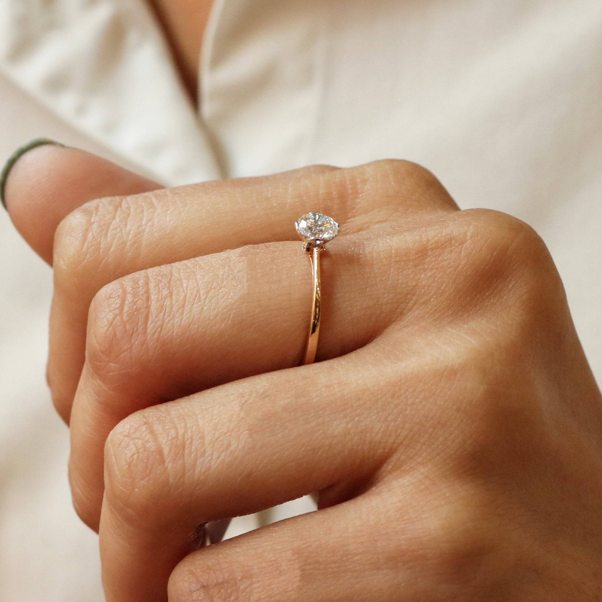 Ombrazen 1ct Round Lab Diamond Ring - Fiona Diamonds - Fiona Diamonds