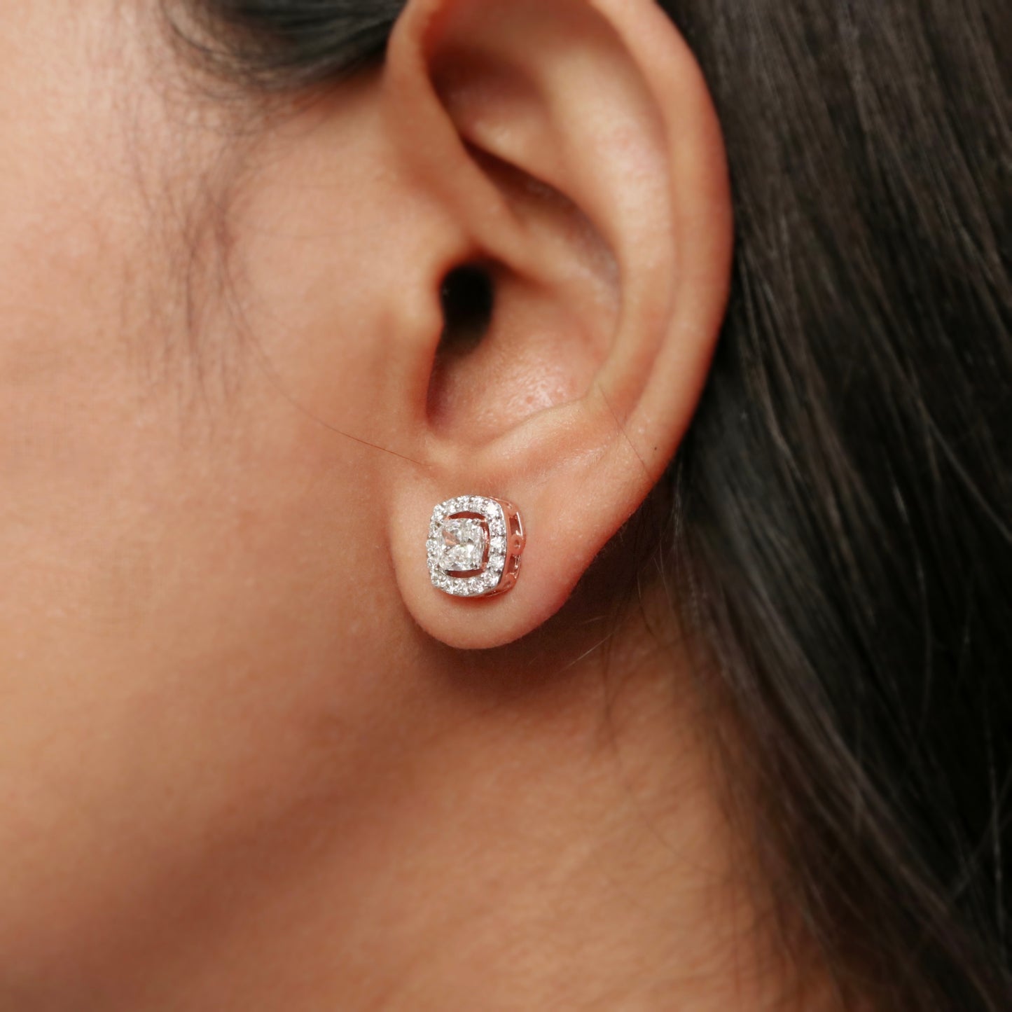 Novolux 0.52ct Cushion Lab Diamond Earring - Fiona Diamonds - Fiona Diamonds