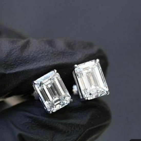 Tiea 4ct Emerald Lab Diamond Earring - Fiona Diamonds - Fiona Diamonds