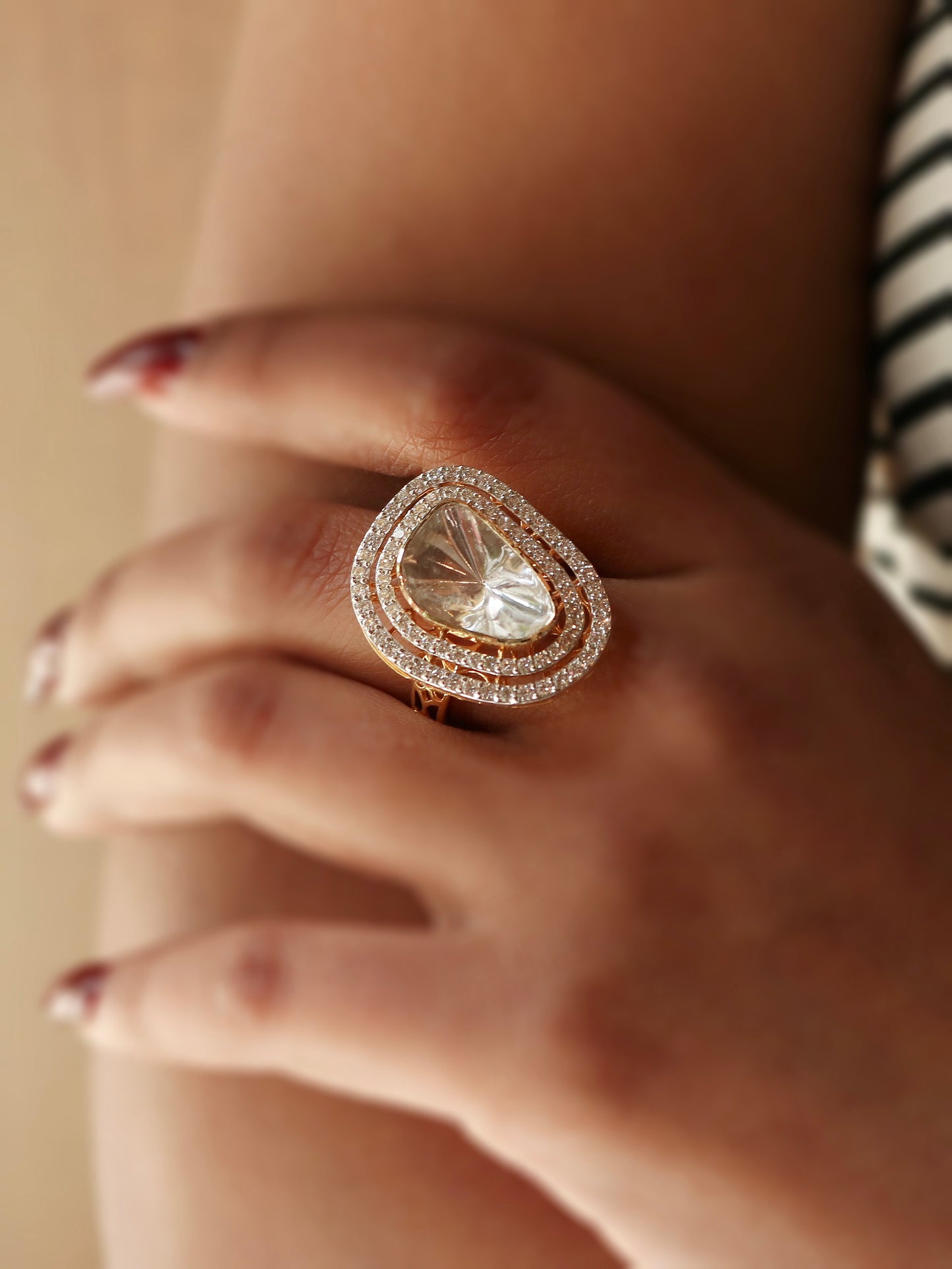 Pranav Polki Lab Diamond Ring - Fiona Diamonds - Fiona Diamonds
