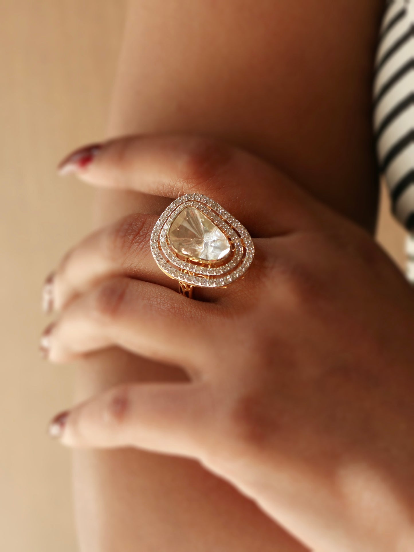 Pranav Polki Lab Diamond Ring - Fiona Diamonds - Fiona Diamonds