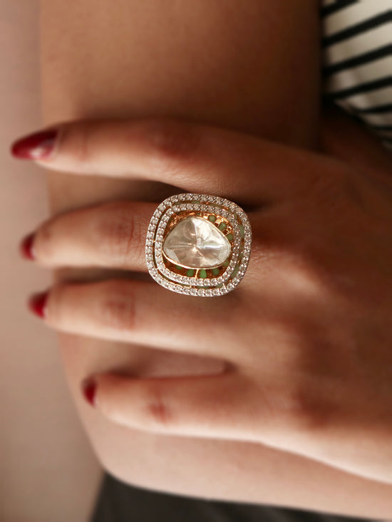 Bhuvan Polki Lab Diamond Ring - Fiona Diamonds - Fiona Diamonds