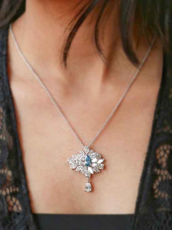 CoAquaGlow Lab Diamond Necklace - Fiona Diamonds - Fiona Diamonds