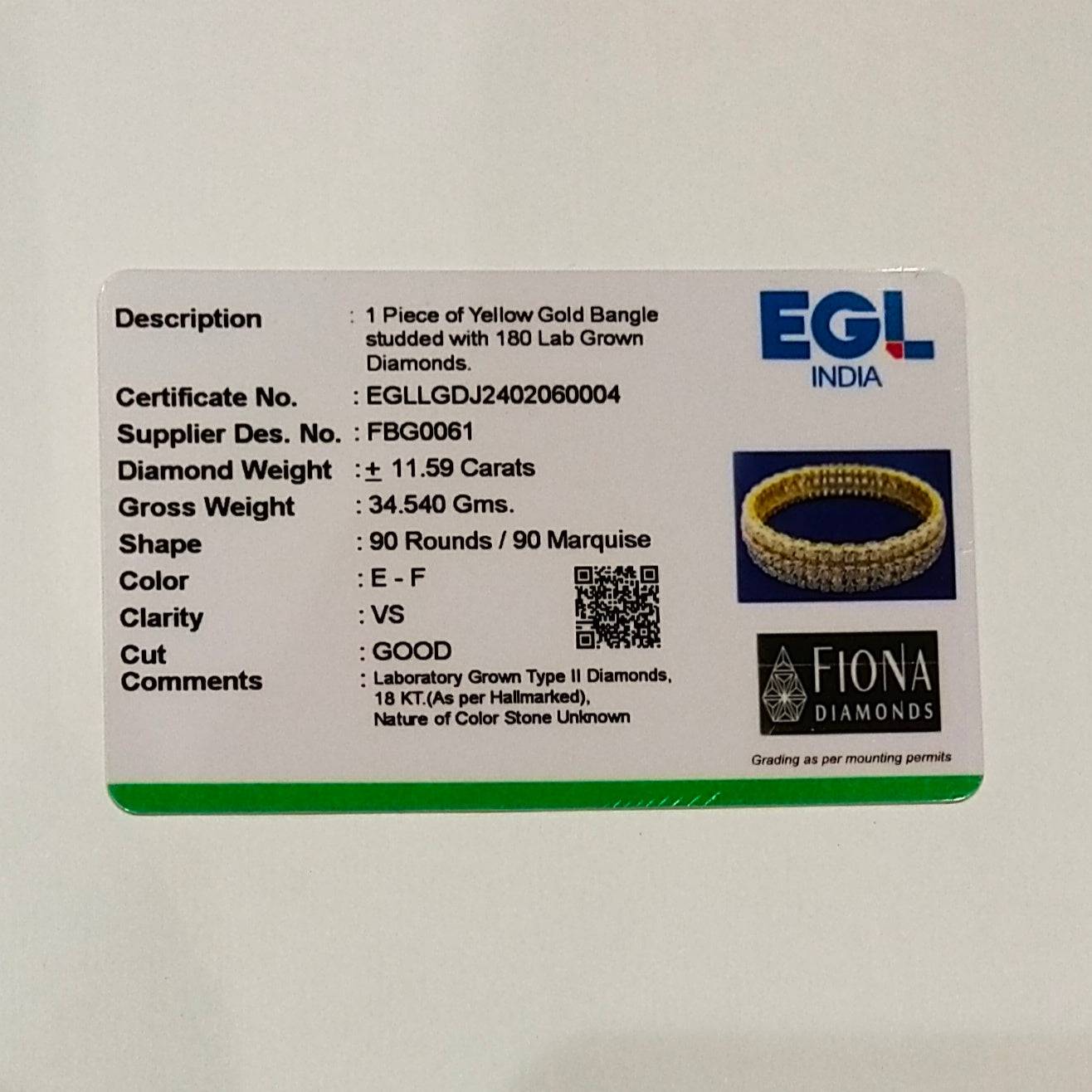 Anne of Brittany Lab Diamond Bangle - Classic Royal Charm - Fiona Diamonds - Fiona Diamonds