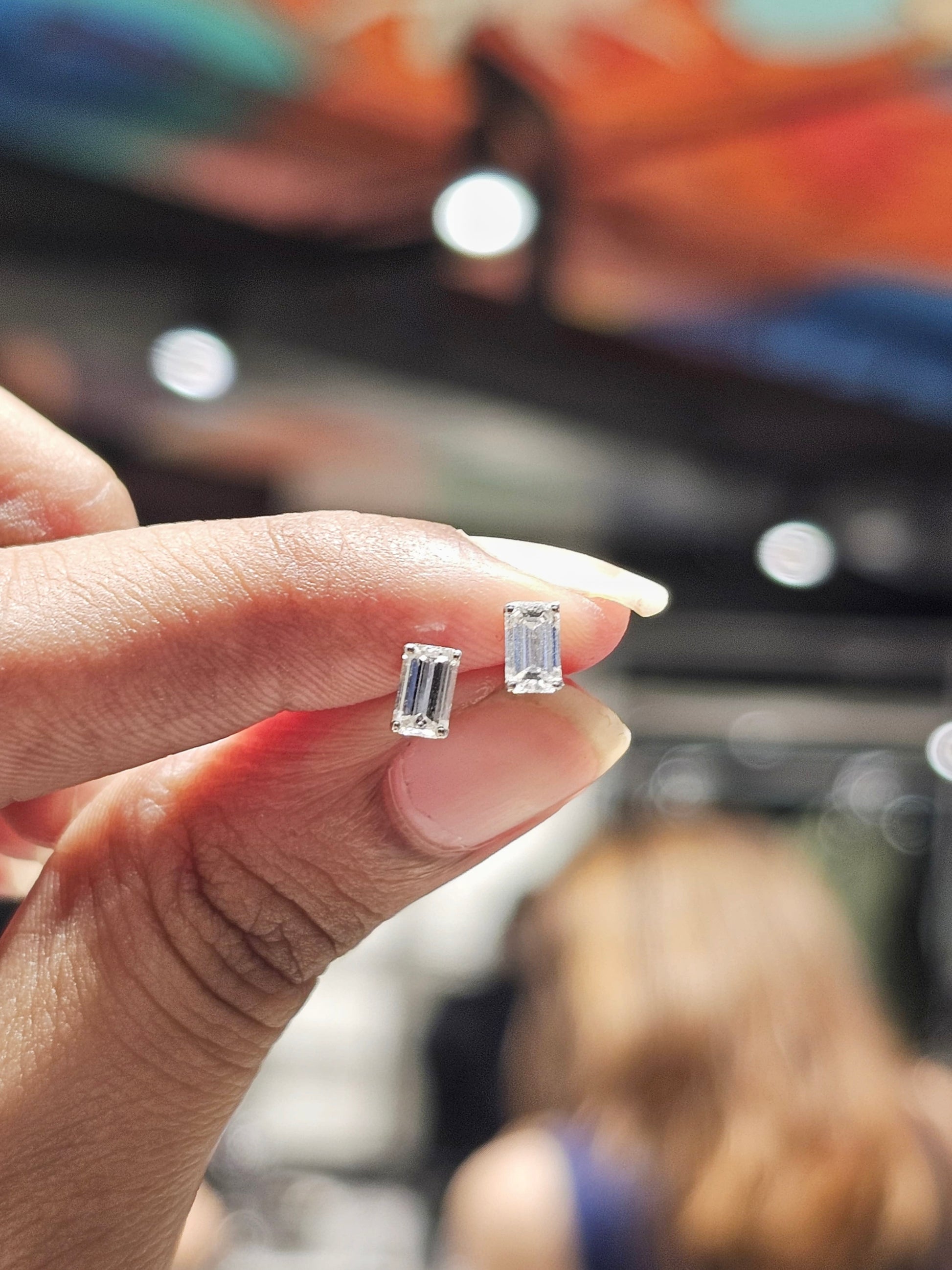 Broadway 0.62ct Emerald Pointer Halo Lab Diamond Detachable Earrings - Fiona Diamonds - Fiona Diamonds