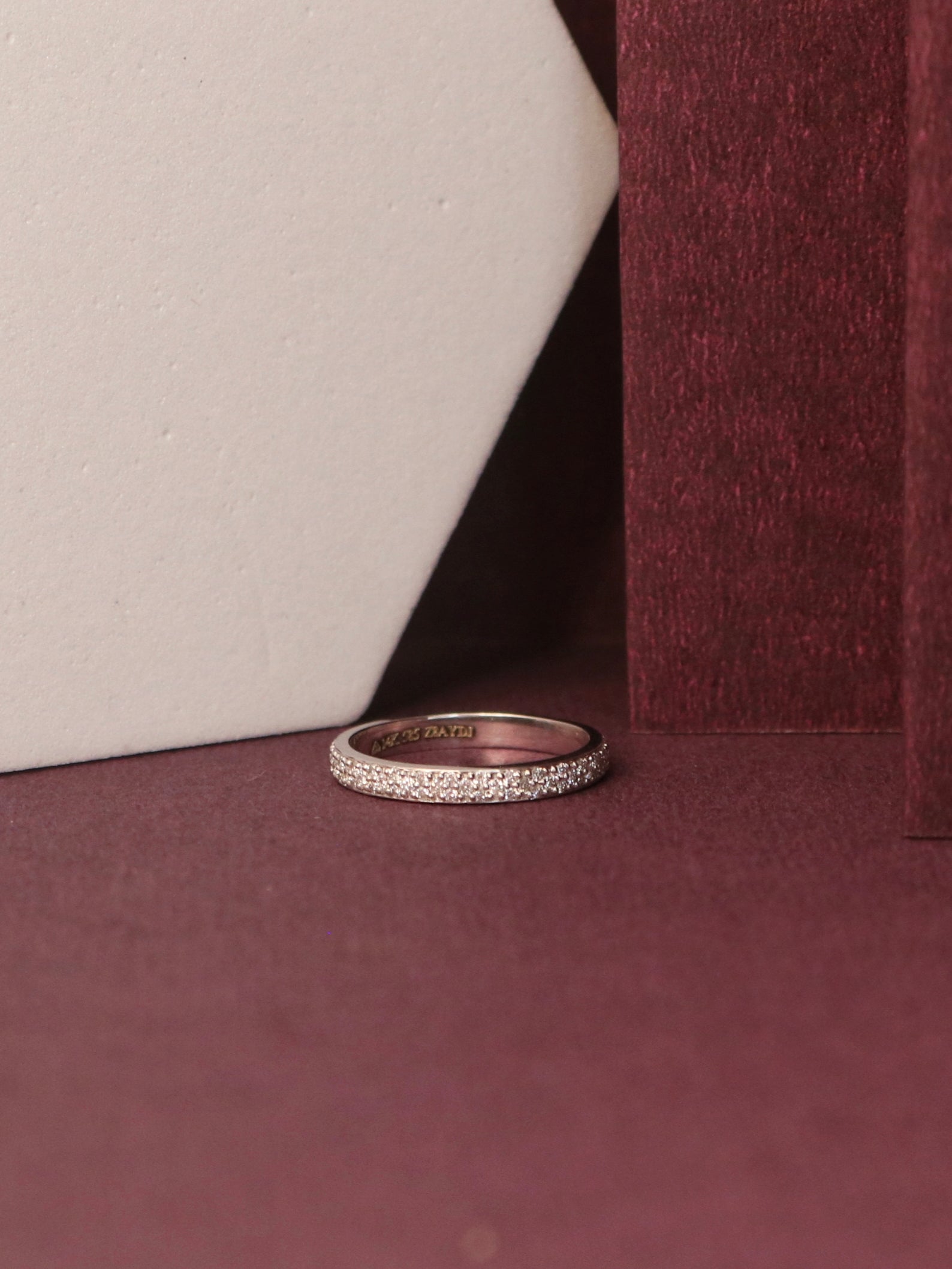 Fiona Diamonds Leda Round Lab Diamond Eternity Ring in 14K White Gold on hand