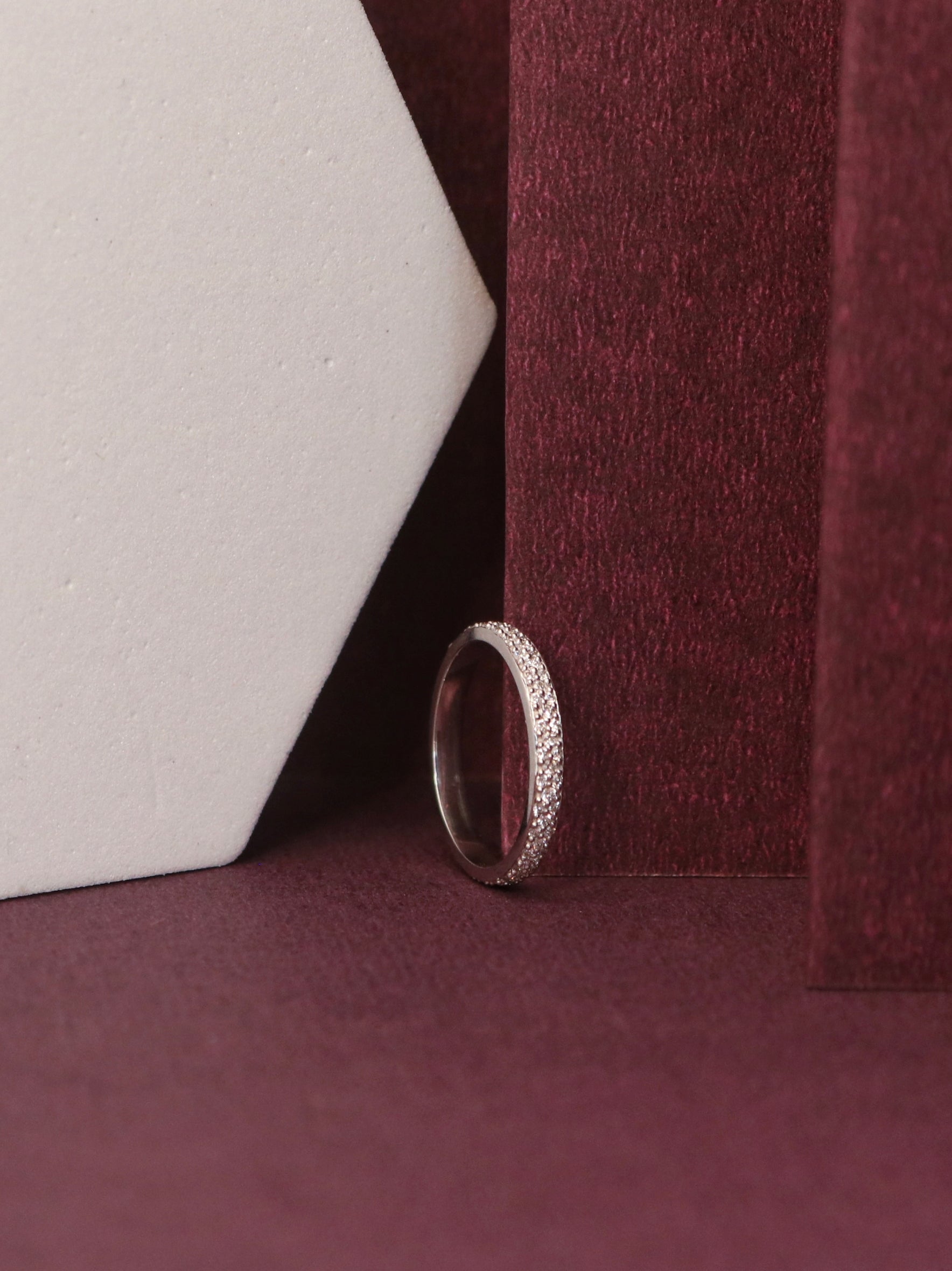 Round Lab Diamond Eternity Ring in 14K White Gold - Leda by Fiona Diamonds