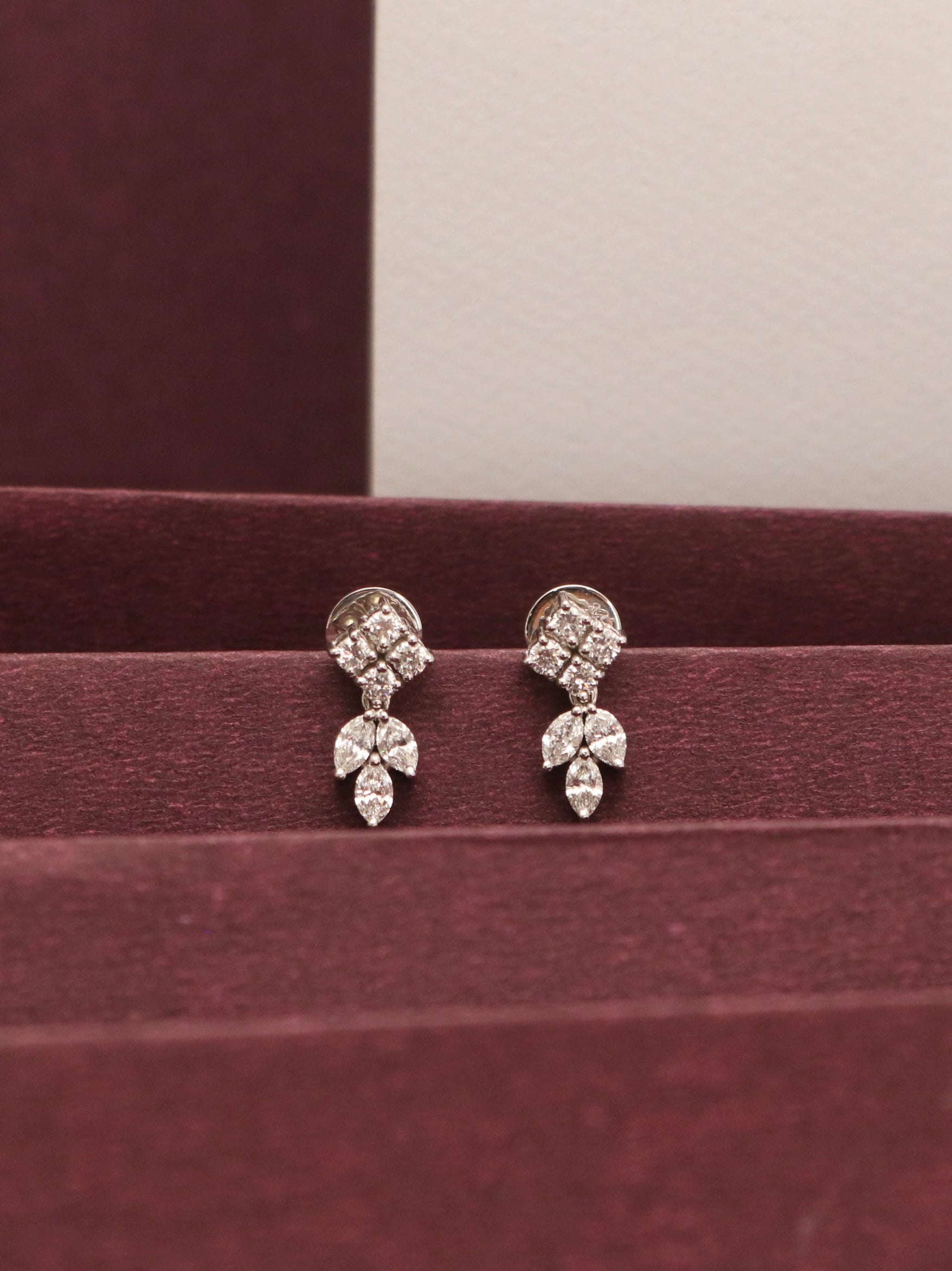 Fiona Diamonds Andromeda Marquise Lab Diamond Earrings in 14K White Gold - elegant look